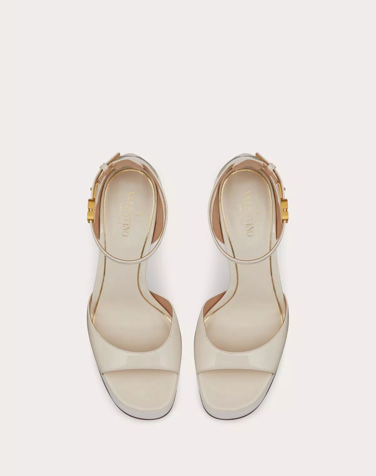 Valentino o1s1wg110426 Tan-Go Patent Leather Platform 155mm Sandals Size US 9 / IT 39 - 4 Thumbnail