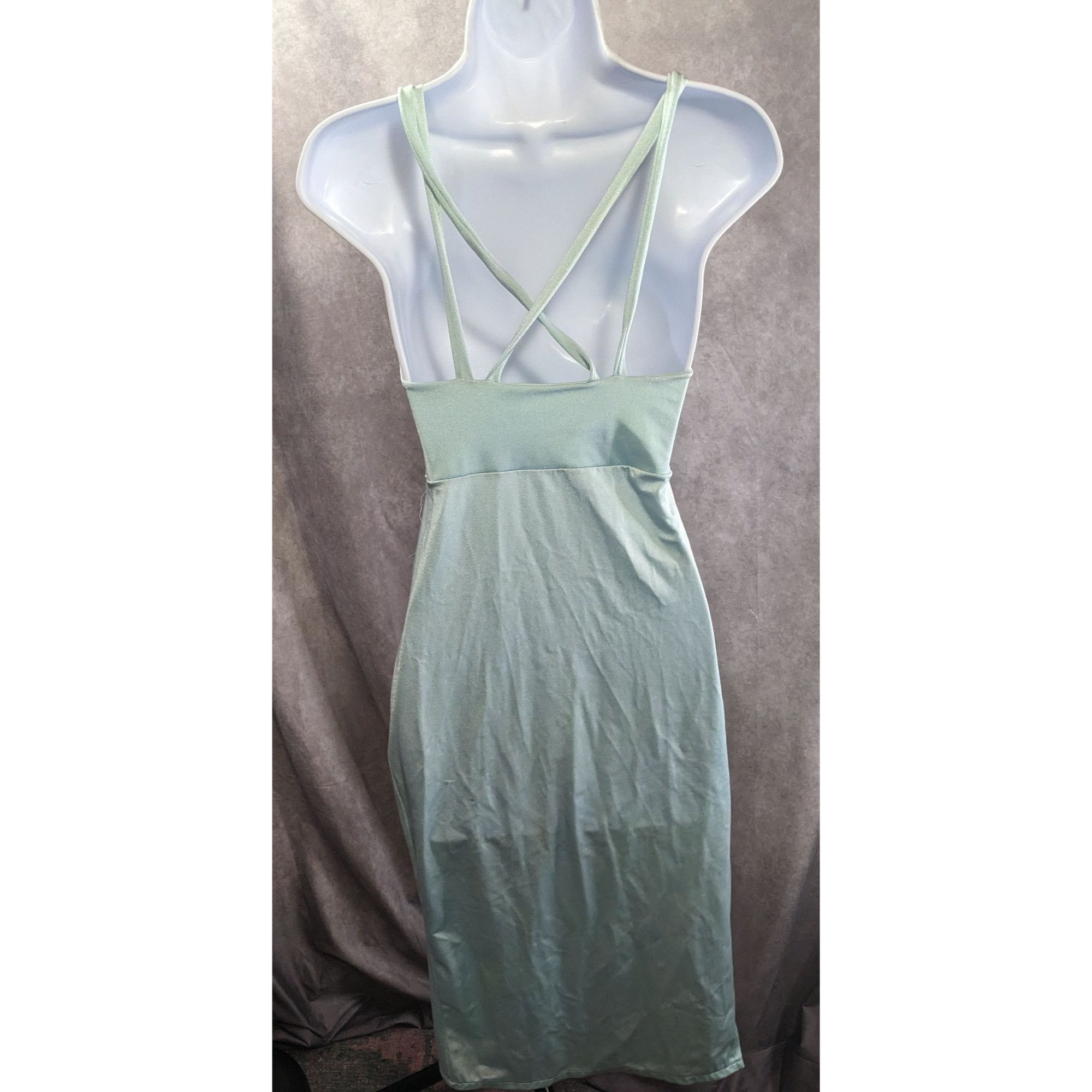Other Vintage Light Blue Slip Dress Nightgown With Strappy Open Ba Size ONE SIZE - 2 Thumbnail