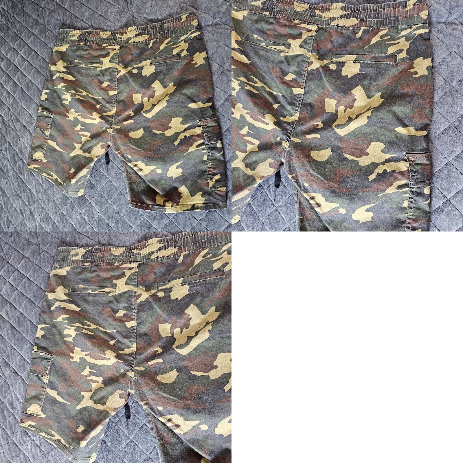 Vintage V.I.P Women's Cargo Shorts Camouflage Size 19/20 Elastic Waist Drawstring Pockets Cargo Green Cotton Blend Regular 34 in Waist Women Size 40" / US 18 - 8 Thumbnail