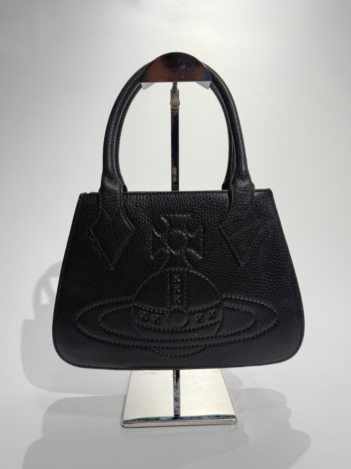 Vivienne Westwood Vivienne Westwood Orb Black Leather Hand Bag Size ONE SIZE - 1 Thumbnail