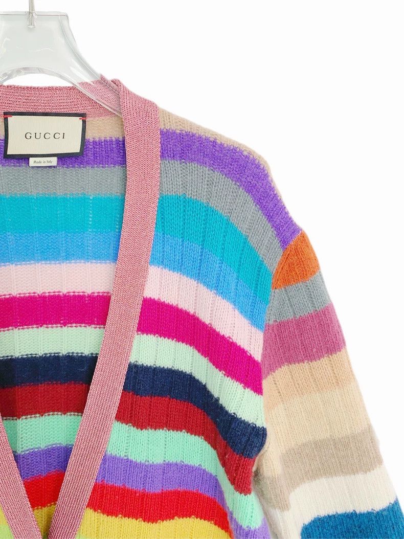 Gucci Gucci Rainbow V-neck knitted cardigan sweater 2502-Nextarro Size US S / EU 44-46 / 1 - 4 Thumbnail