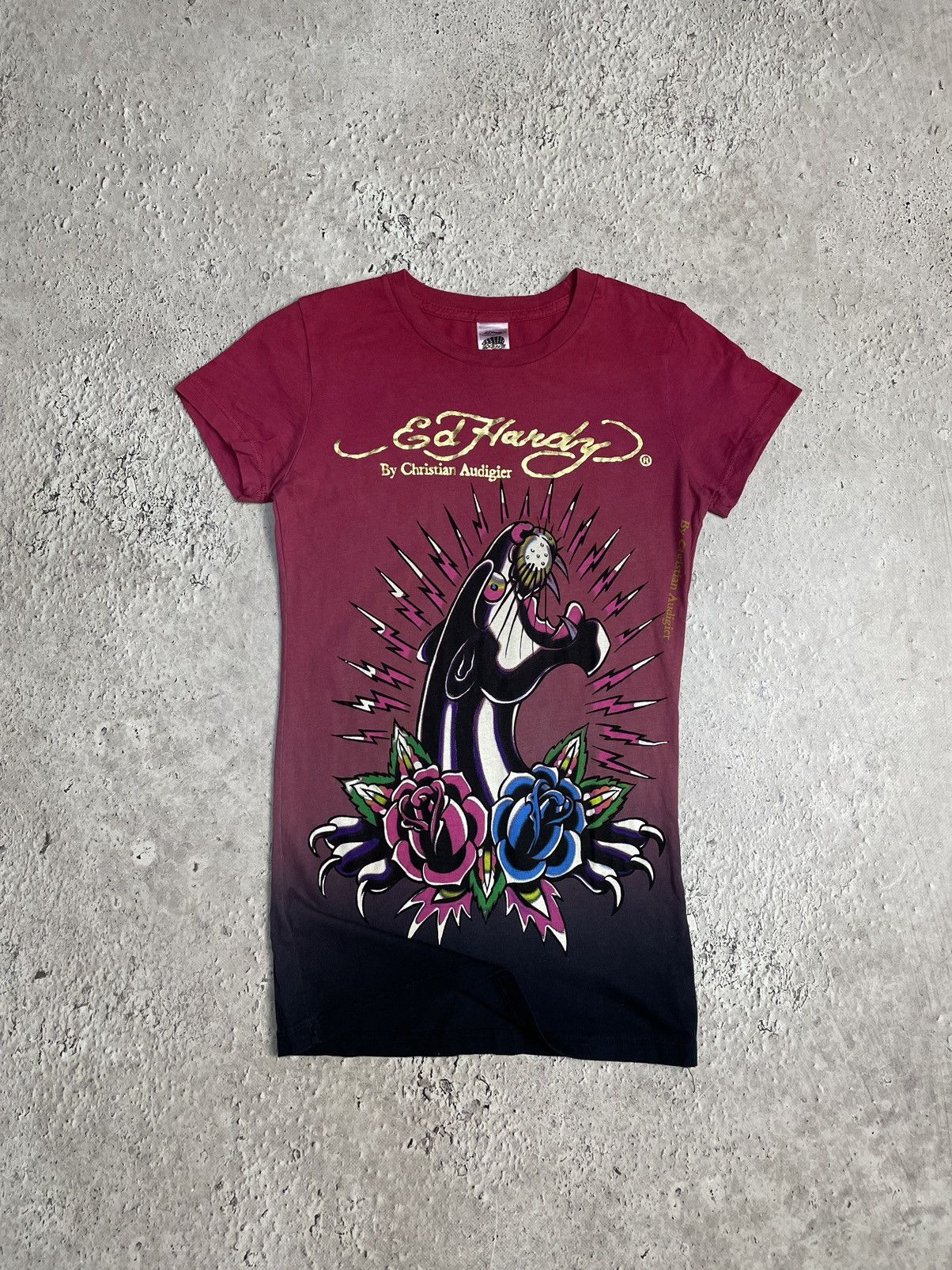Christian Audigier × Ed Hardy Vintage Ed Hardy tee Y2K style Skull t-shirt Woman’s Size S / US 4 / IT 40 - 1 Thumbnail