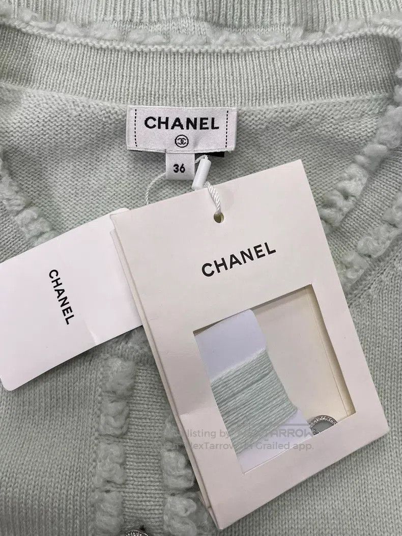 Chanel Chanel 25S mint green lace cashmere knitted cardigan coat Size XS / US 0-2 / IT 36-38 - 4 Thumbnail