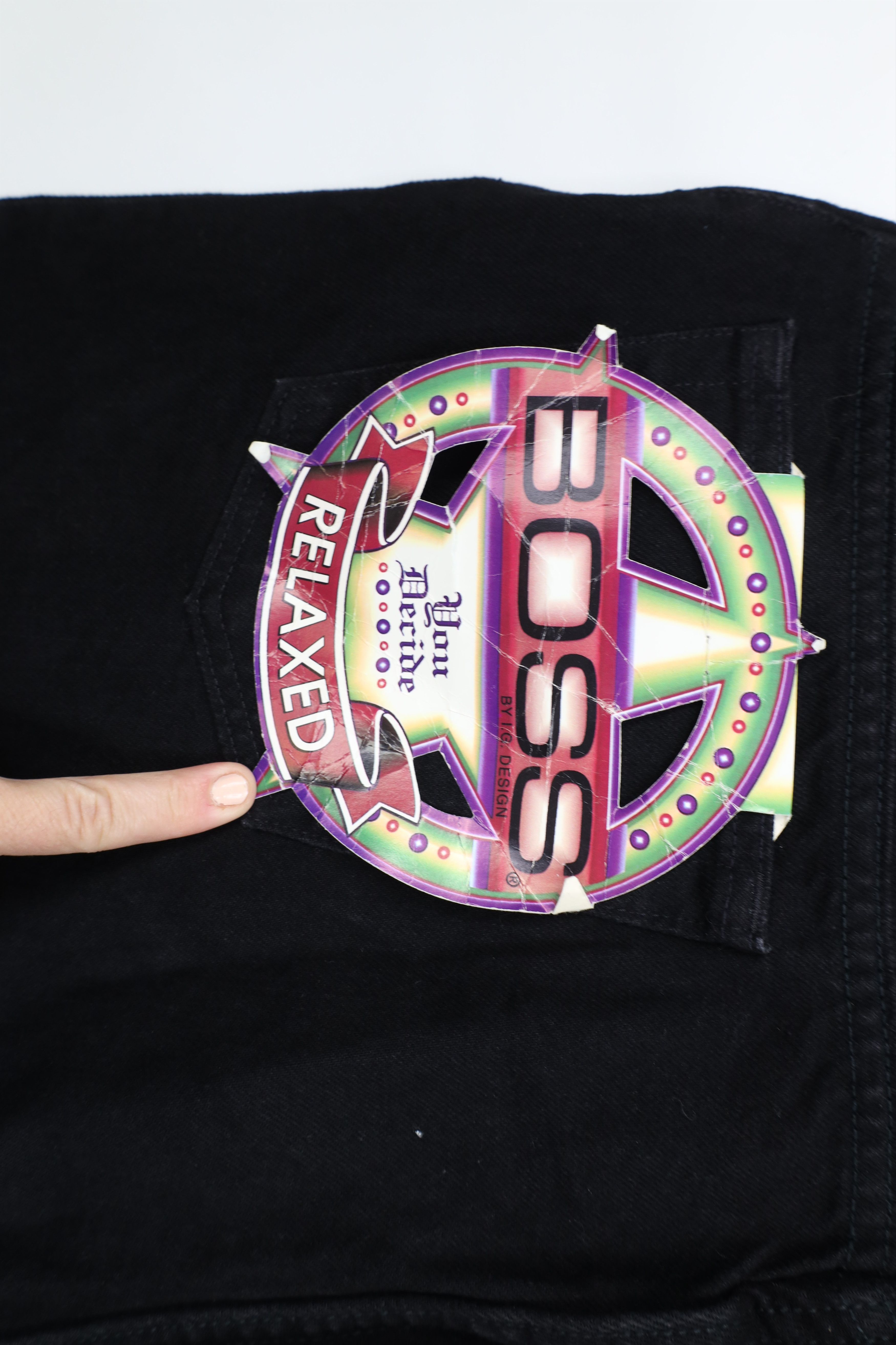 Vintage Deadstock Vintage 90s Boss Baggy Fit Denim Shorts Black USA Size US 40 / EU 56 - 14 Thumbnail