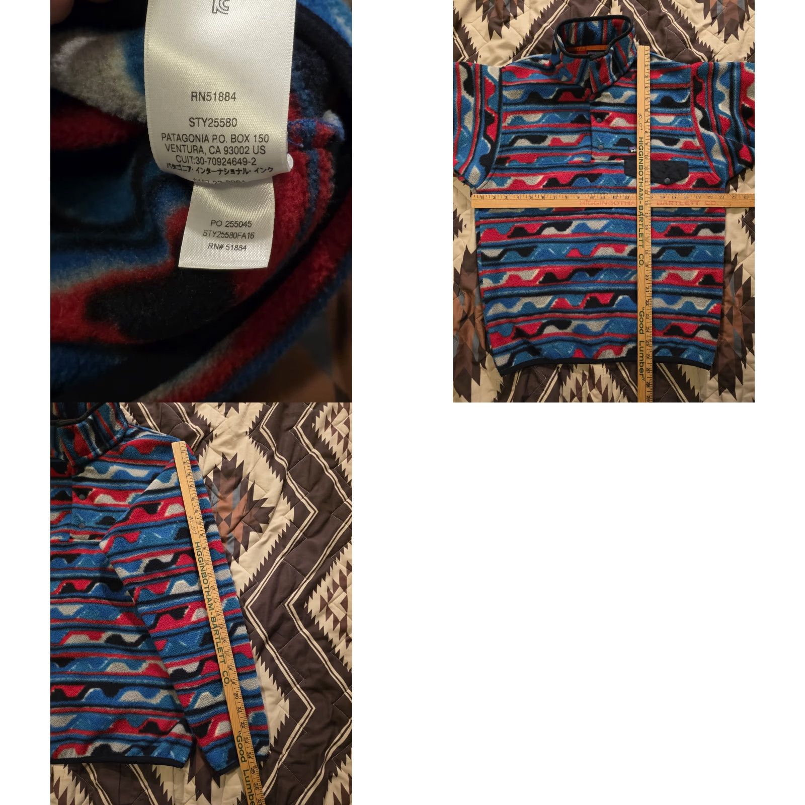 Patagonia PATAGONIA Synchilla Snap T Blue Delta Waves Pullover Fleece Jacket Men S Small Blue Geometric Aztec Promo Size US S / EU 44-46 / 1 - 8 Thumbnail