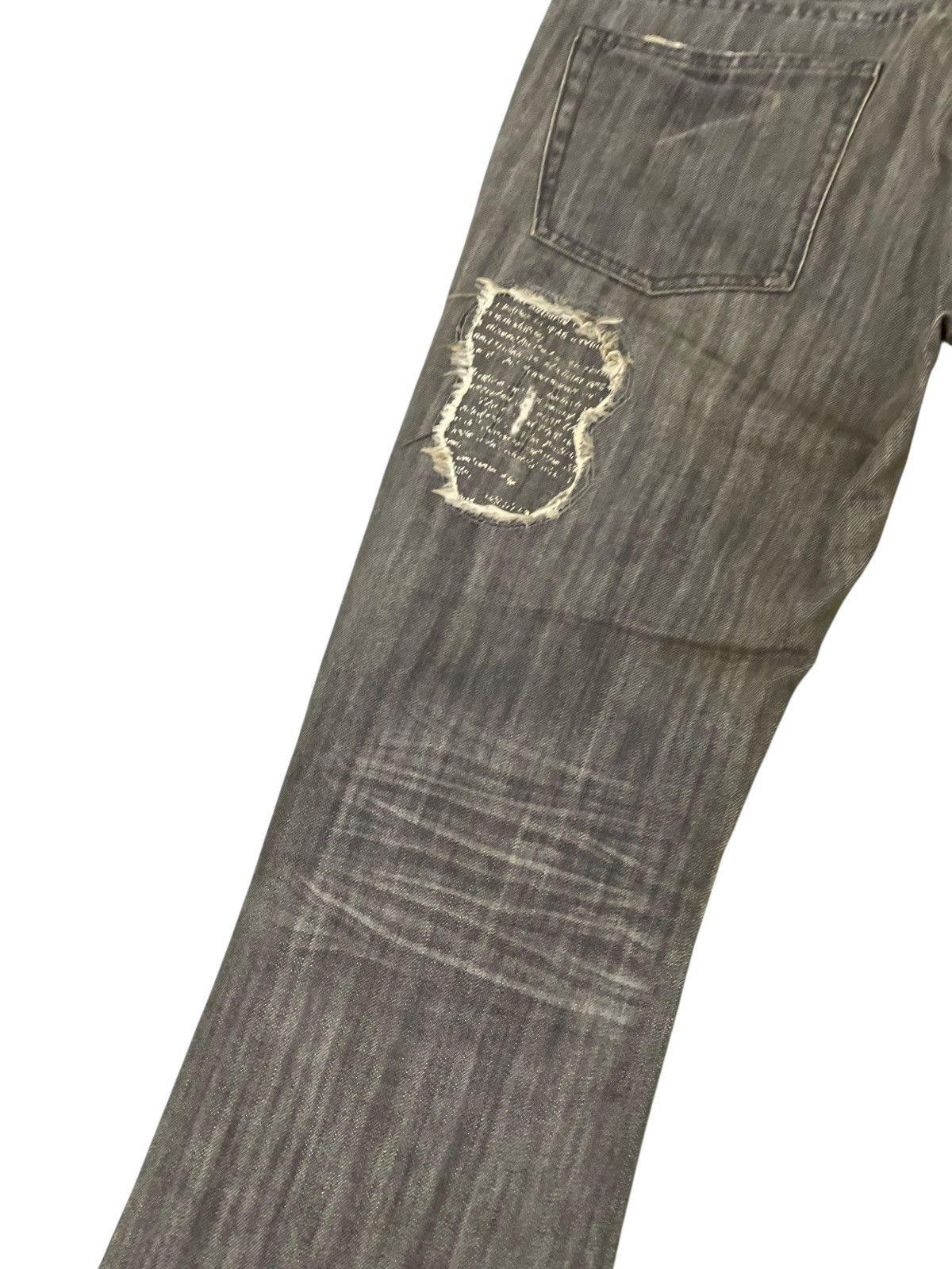 Japanese Brand Flare Jeans Edge Rupert Patchwork Distress Boot Cut 1🟦7 Size US 32 / EU 48 - 17 Thumbnail