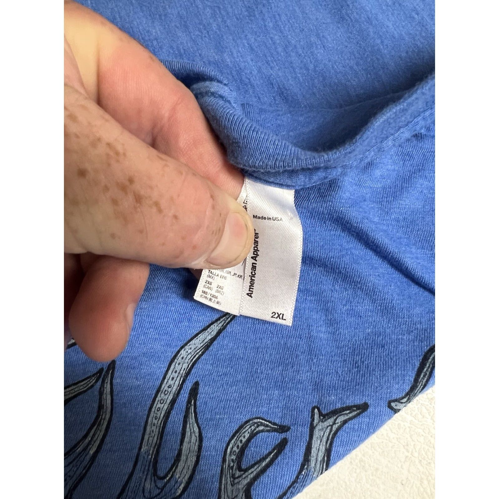 American Apparel HooDoo Brewing Co. Beer T Shirt 2XL Blue Moose Short Sleeve Shirt Men Regular Cotton Blend Knit Alaska Vintage? Size US XXL / EU 58 / 5 - 5 Thumbnail