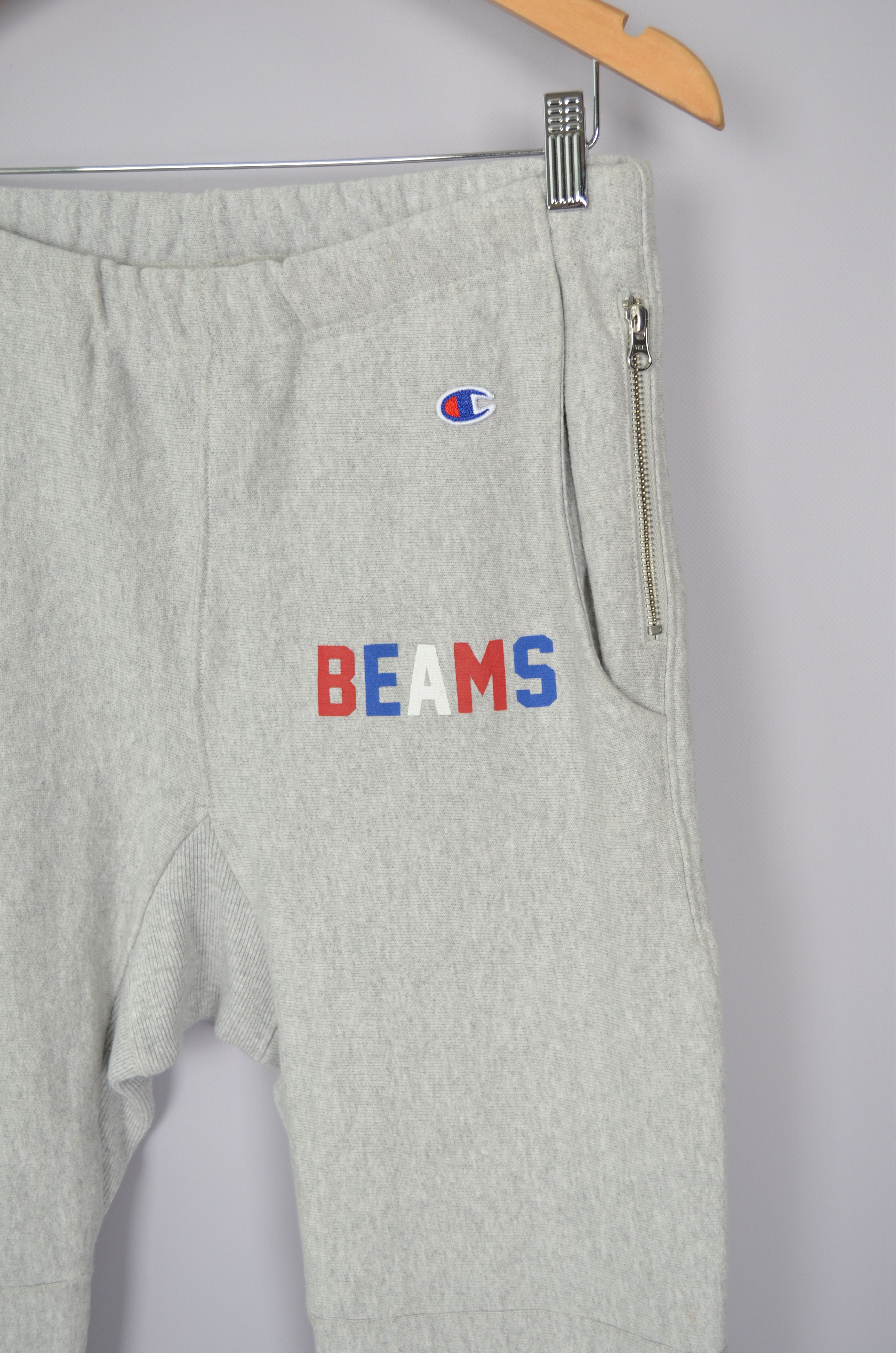 Beams Japan × Champion × Designer BEAMS x Champion Sweatpants Joggers Size S Gray Zipper Size US 30 / EU 46 - 4 Thumbnail
