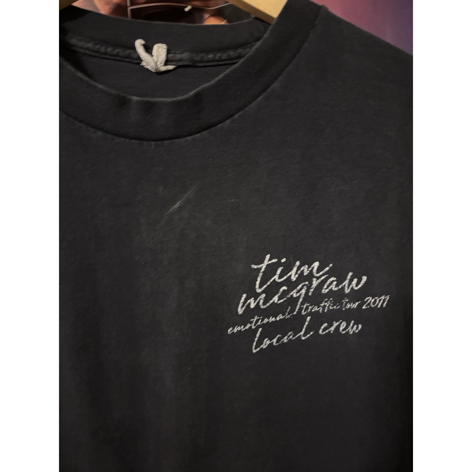 Vintage Tim McGraw XL Live Your Voice Local Crew 2008 Black Country Size US XL / EU 56 / 4 - 5 Thumbnail