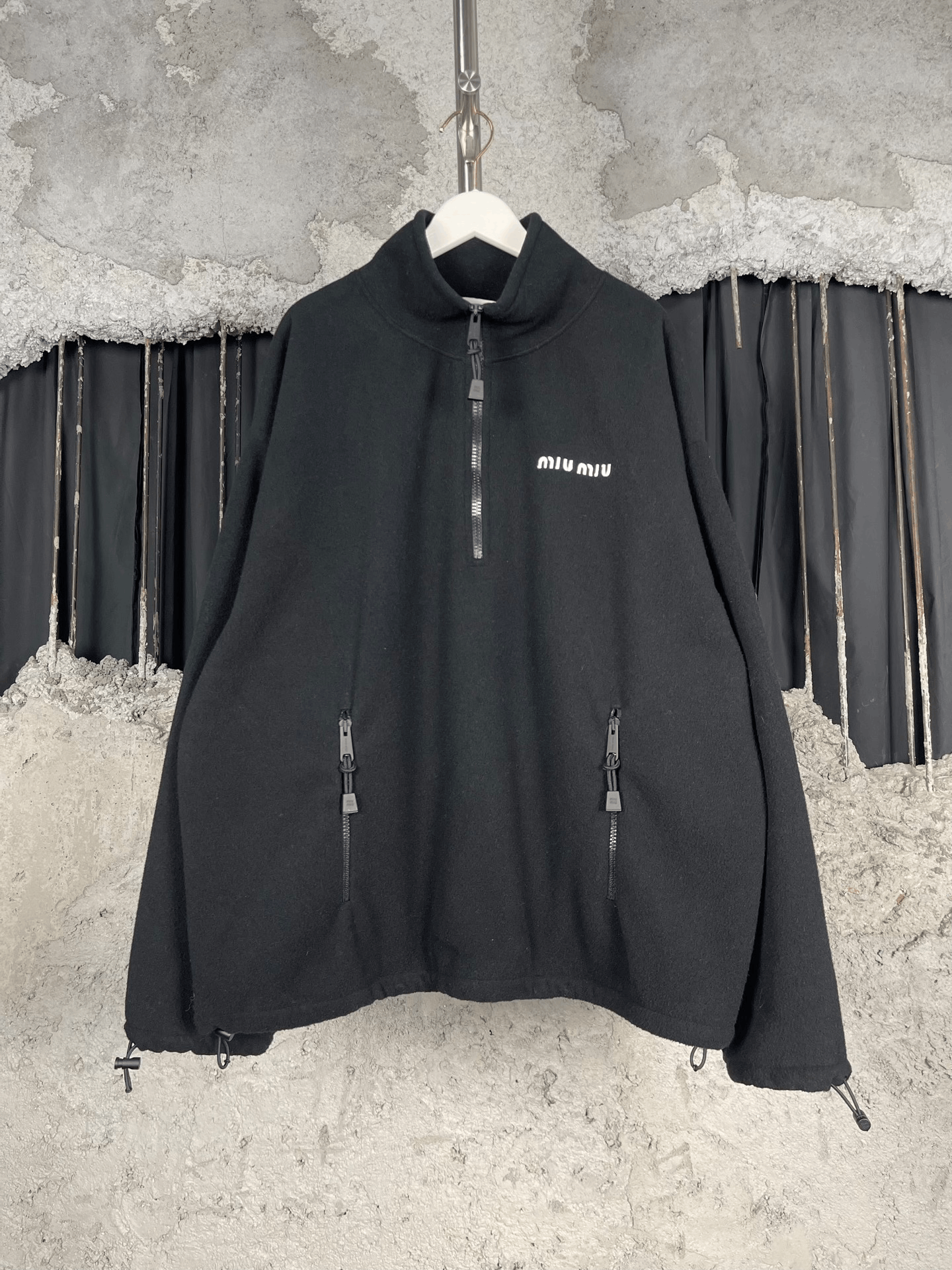 Miu Miu Miu Miu Fleece Black Hoodie XS Women Size XS / US 0-2 / IT 36-38 - 1 Thumbnail