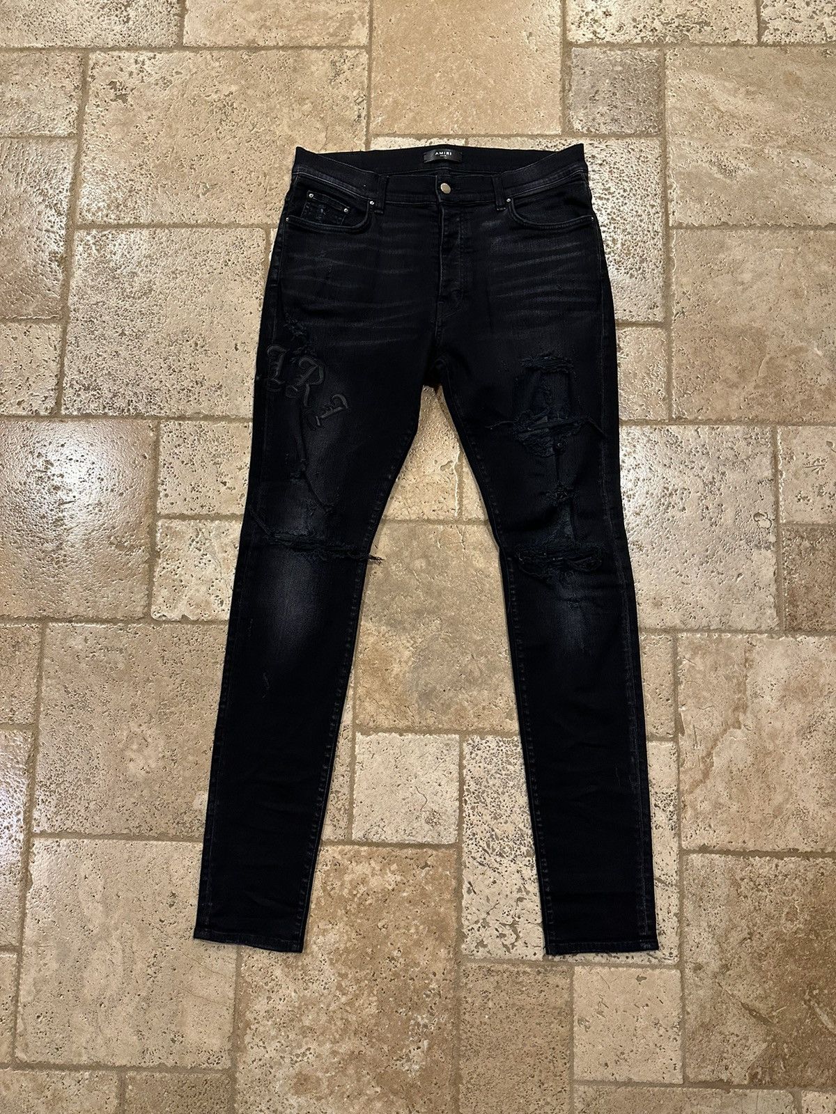 Amiri Old English Logo Jean | Grailed