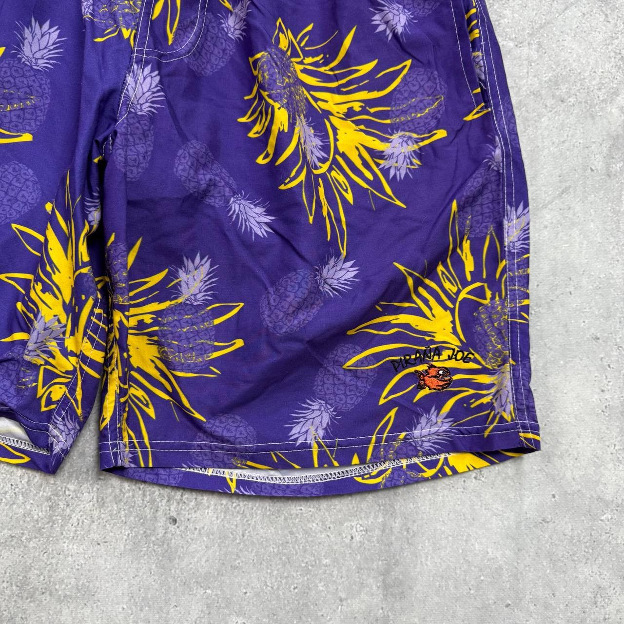Vintage Vintage Piranha Joe Pineapple Print Swim Beach Shorts Purple Size US 31 - 6 Thumbnail