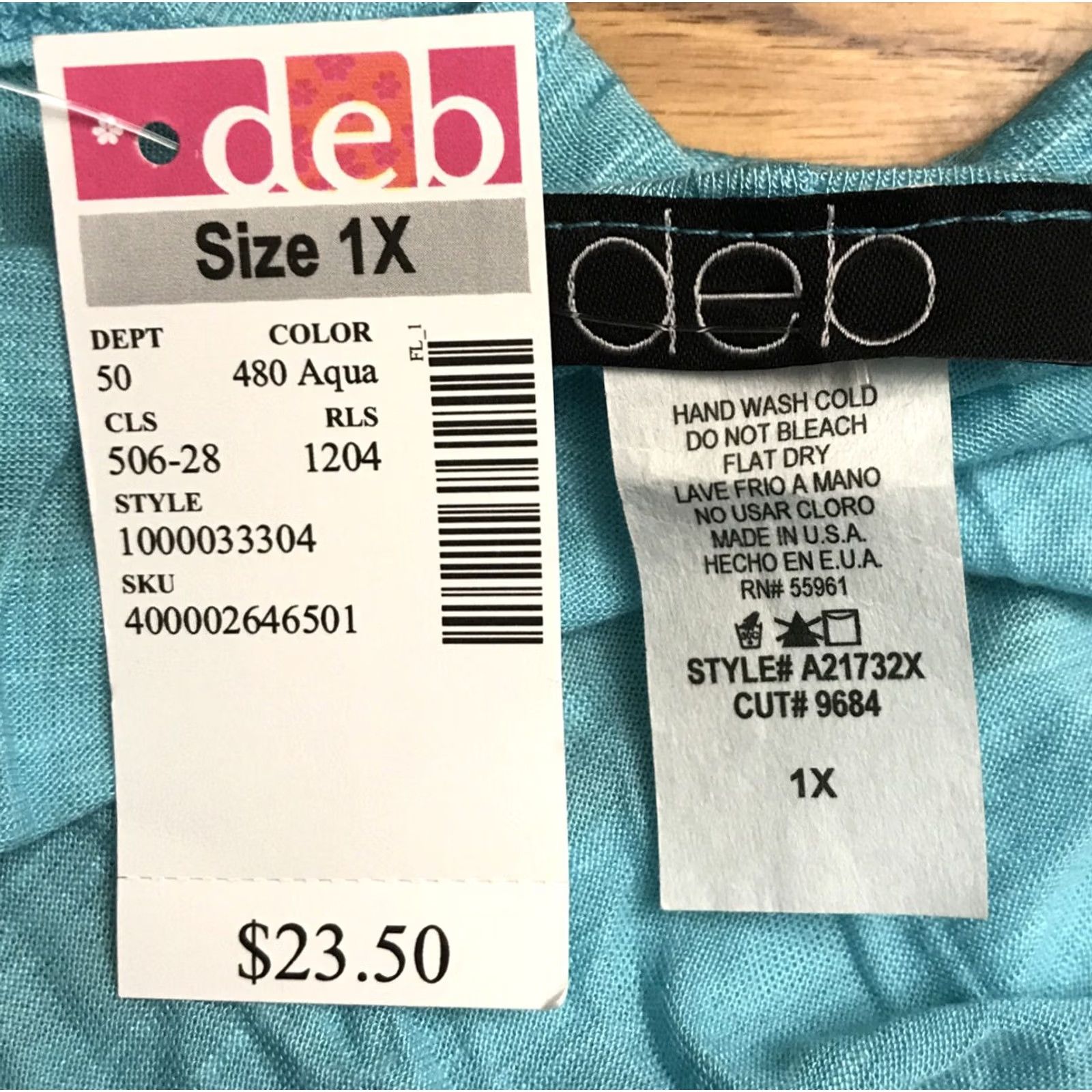 Vintage Deb Cold Shoulder Tank Shirt Beaded NWT XL Aqua Blue 1X Casual Party/Cocktail Women’s Spring Summer Size XL / US 12-14 / IT 48-50 - 4 Thumbnail
