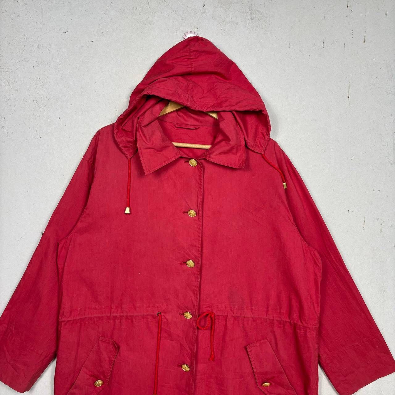 Burberry Vintage Burberrys Red Hooded Parka Jacket 90s Archive Japan Size US L / EU 52-54 / 3 - 4 Thumbnail