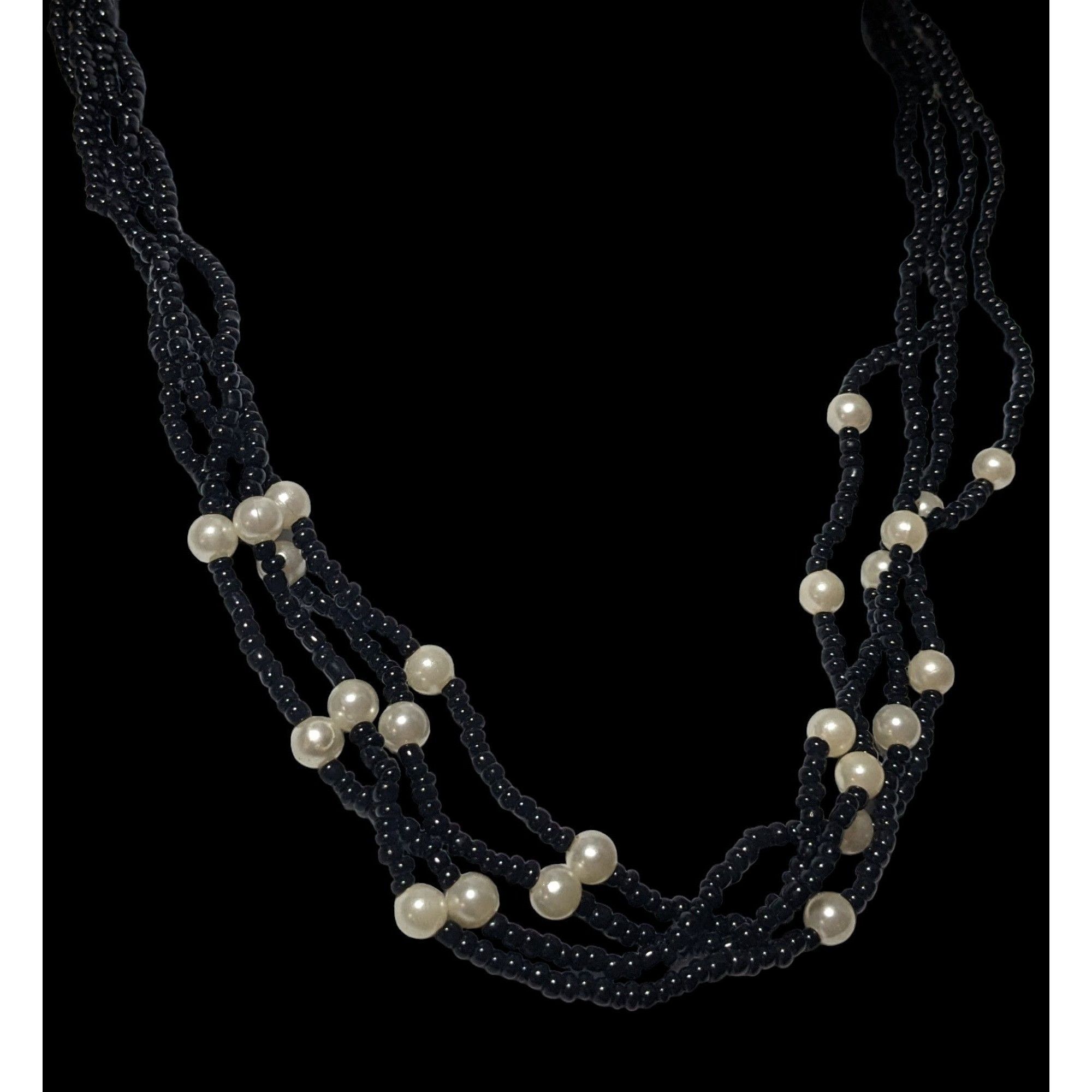 Other Black Glass Pearl Beaded Multilayer Necklace Size ONE SIZE - 3 Thumbnail