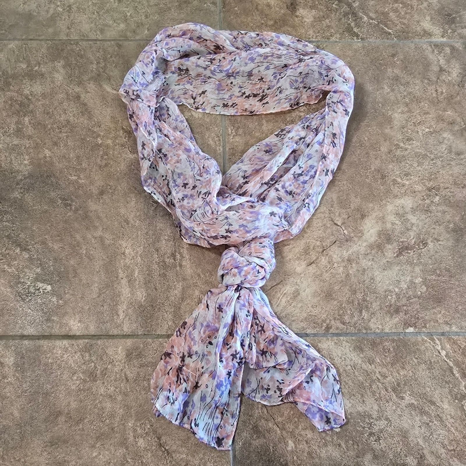 Other Multicolored Design Sheer Scarf Size ONE SIZE - 2 Thumbnail