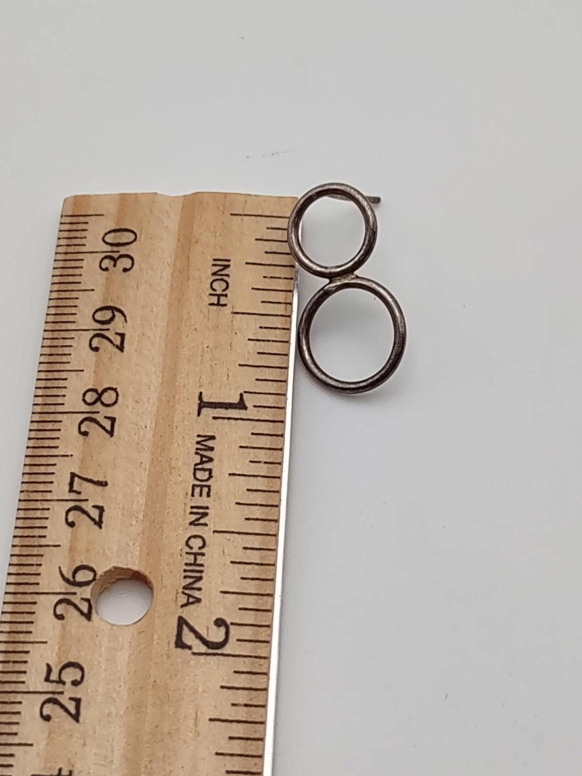 The Unbranded Brand Minimalist Double Circle Stud Earrings Sterling silver Size ONE SIZE - 2 Thumbnail