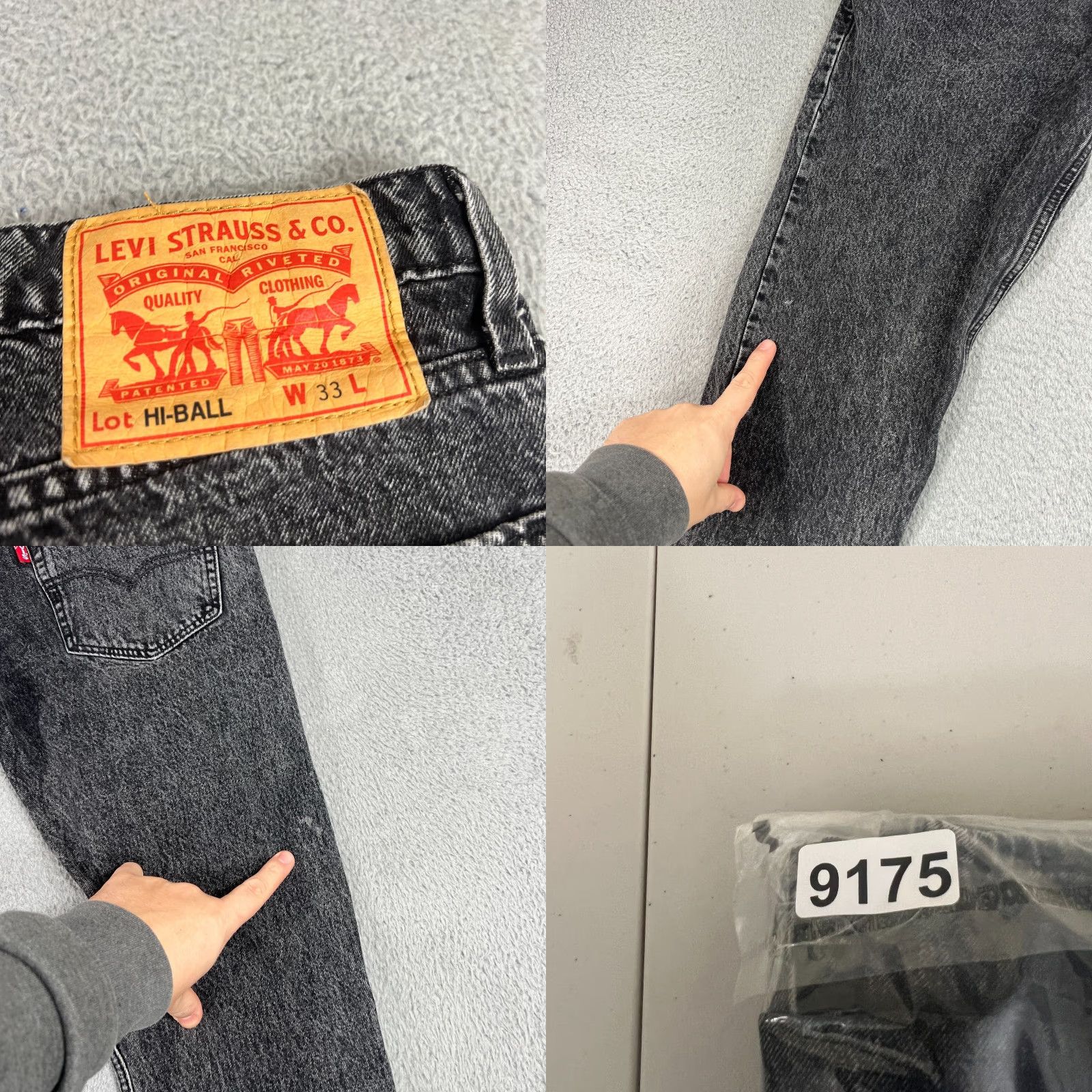 Levi's VINTAGE Levi's Hi Ball Jeans Men 33 Dark Black 33 Denim 5-Pocket Design High Rise Regular Tapered USA 90s Retro Levis Hi-Ball Mens Jeans Size US 33 - 9 Thumbnail