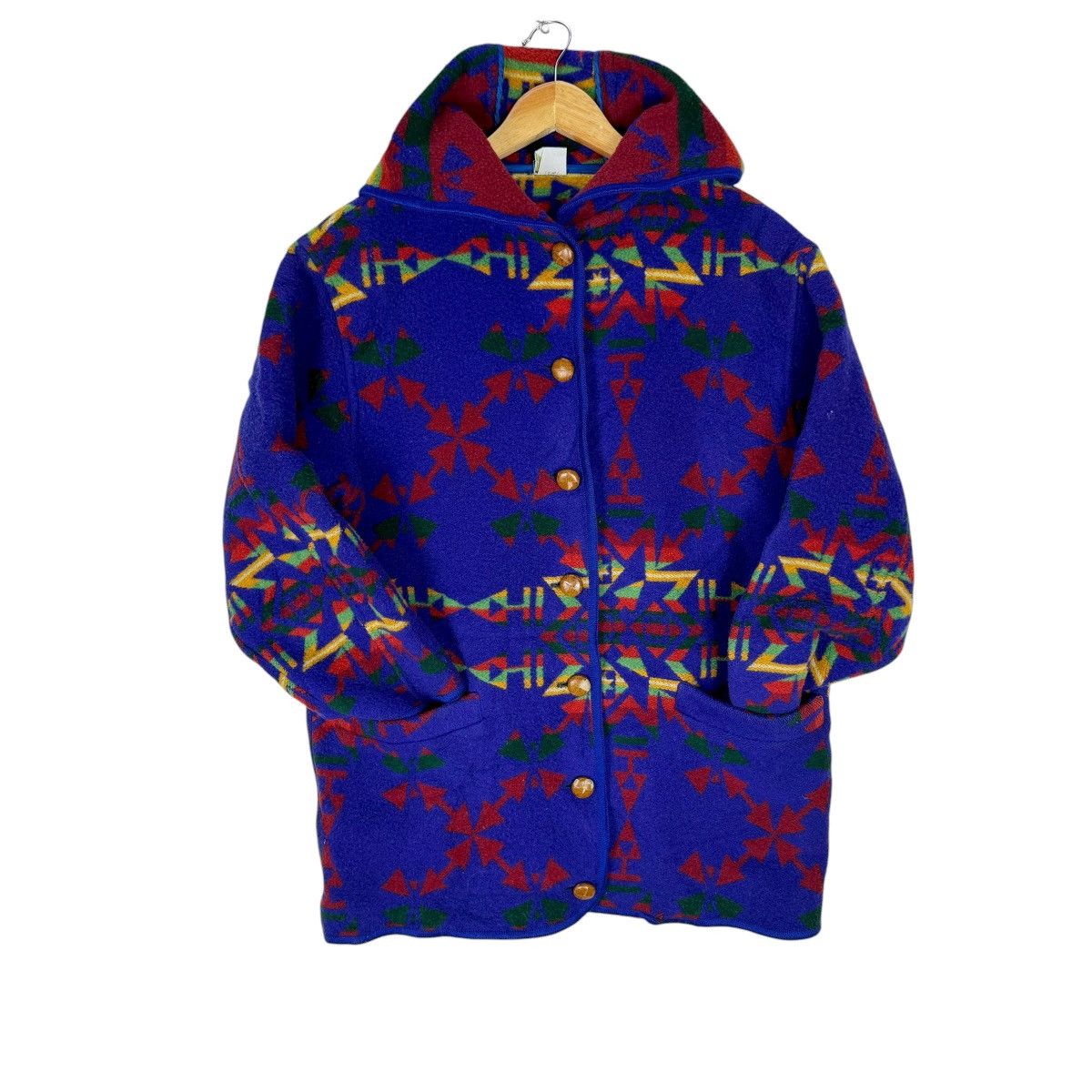United Colors Of Benetton ☀️UCOB NAVAJO AZTEC HOODIE WOOL JACKET Size M / US 6-8 / IT 42-44 - 1 Thumbnail