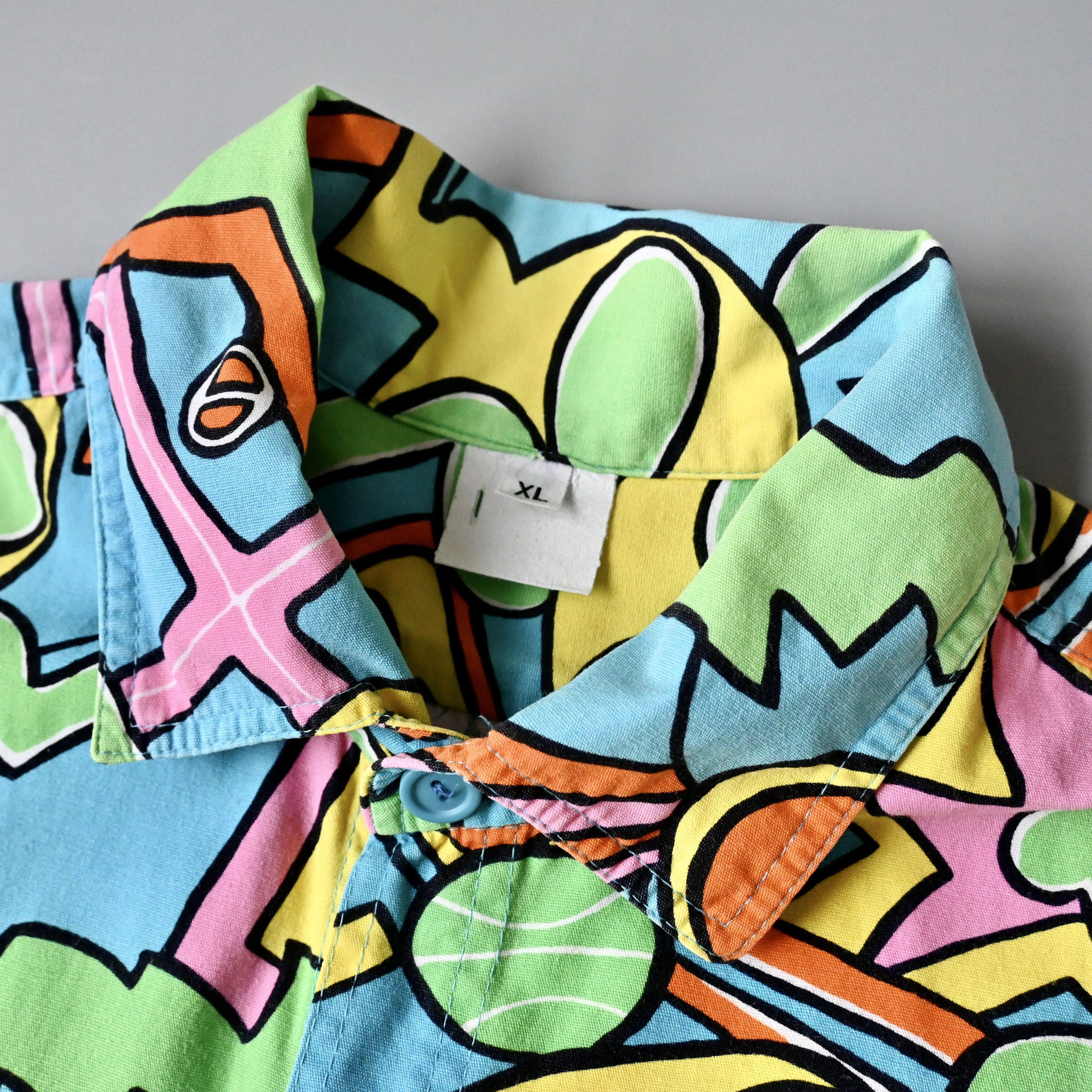Jams World VTG 80s JAMS Surfline postmodern art cotton shirt XL, robot Size US XL / EU 56 / 4 - 9 Thumbnail