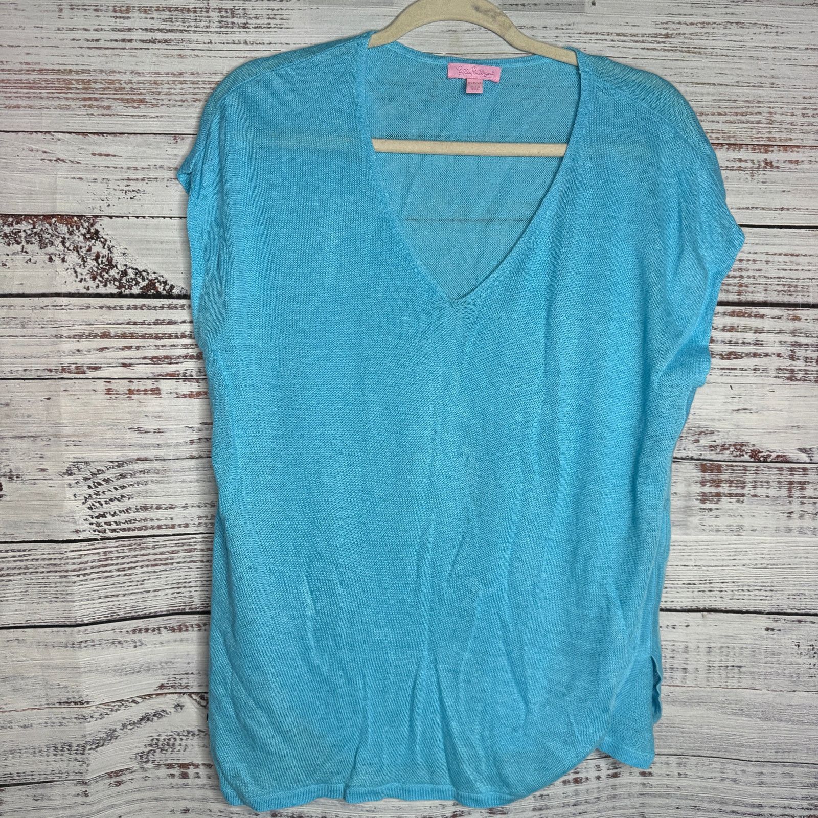 Lilly Pulitzer Lilly Pulitzer 100% Linen Cap Sleeve Tunic XS Blue Size XS / US 0-2 / IT 36-38 - 2 Thumbnail