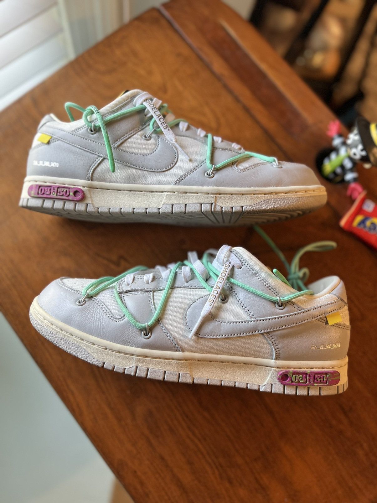 Designer × Nike × Off-White Off-White x Nike dunk low lot 4/50 Sz 11 with box Size US 11 / EU 44 - 1 Thumbnail