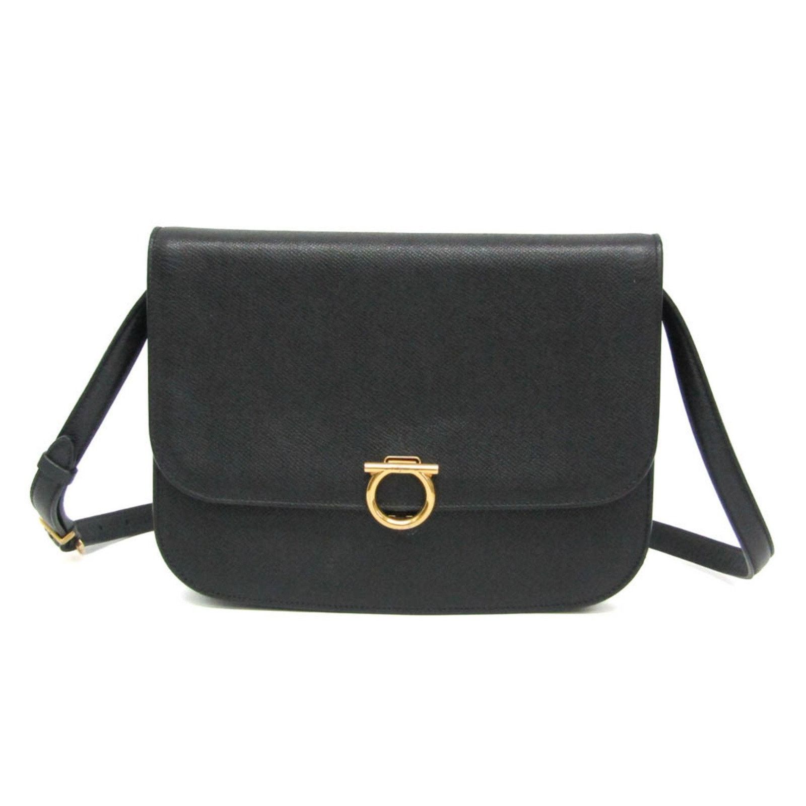 Salvatore Ferragamo 21G462 Black Leather Crossbody