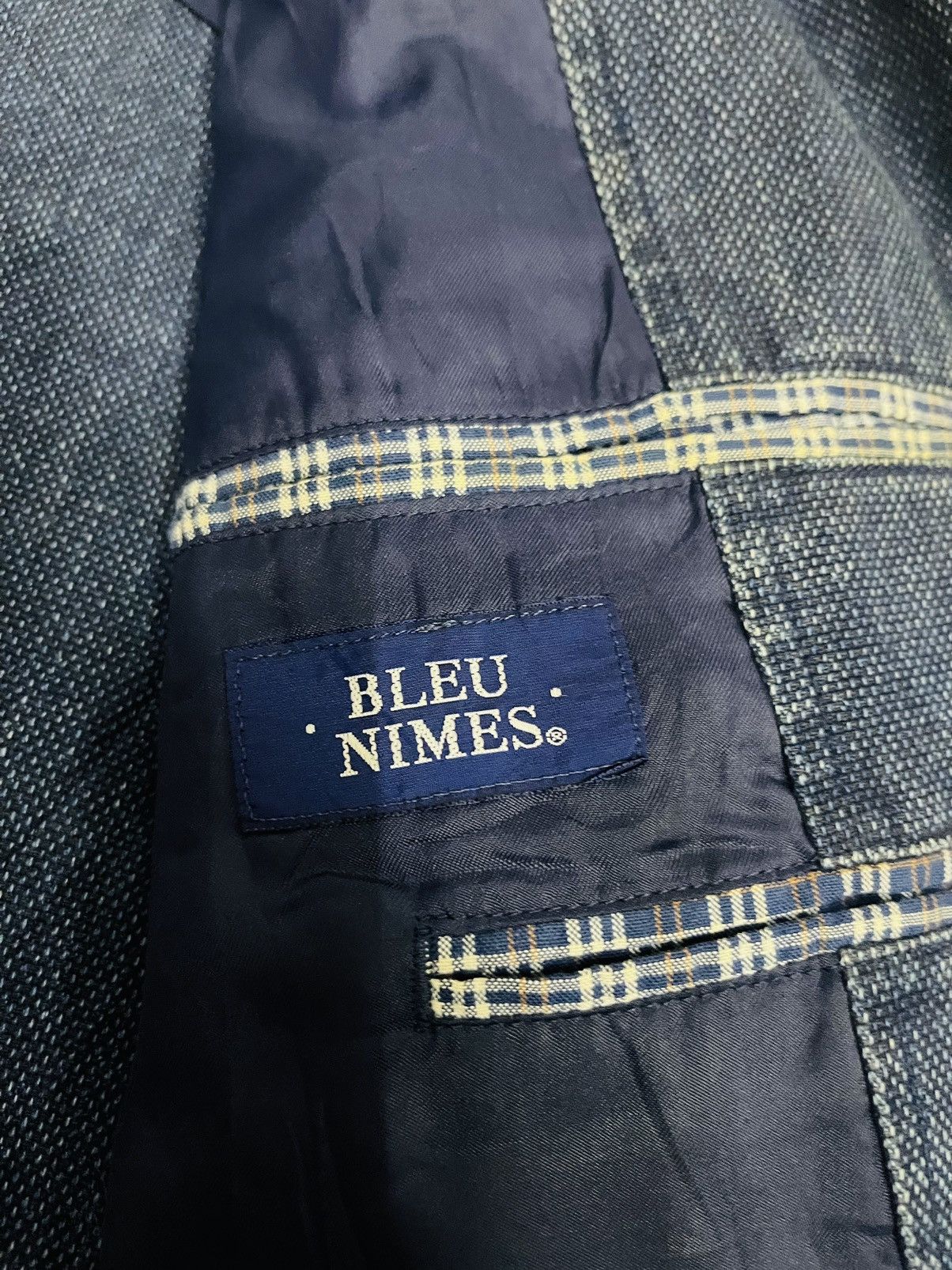 Japanese Brand Bleu Nimes Denim Blazer (07) Size US L / EU 52-54 / 3 - 4 Thumbnail