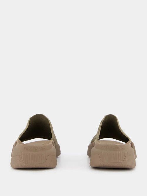 Balenciaga o1mt1gz0325 Speed 2.0 Recycled Knit Slide Sandals in Khaki Size US 7 / IT 37 - 5 Thumbnail