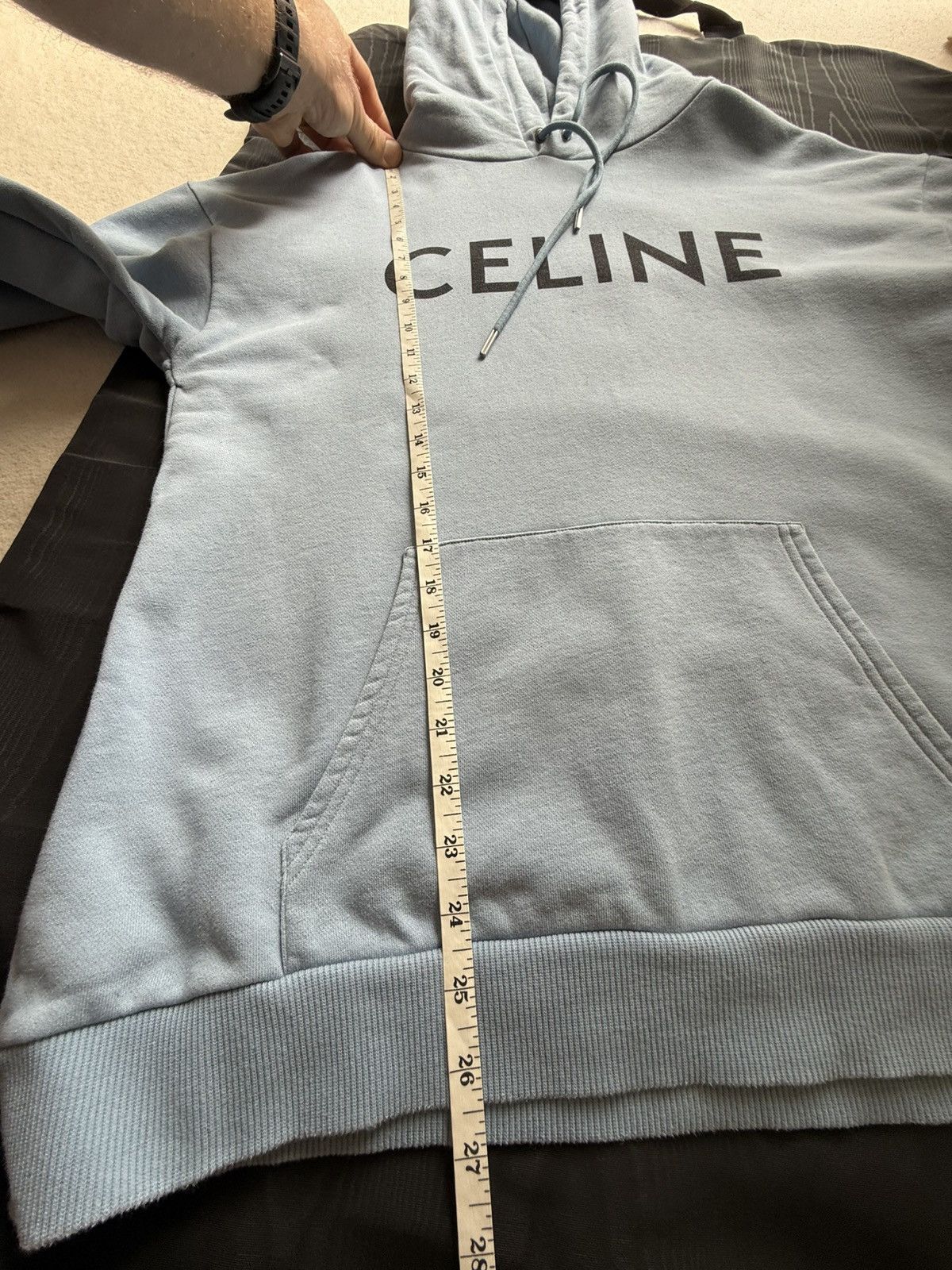 Celine Celine blue black logo hoodie Hedi Slimane grail Size US L / EU 52-54 / 3 - 6 Thumbnail