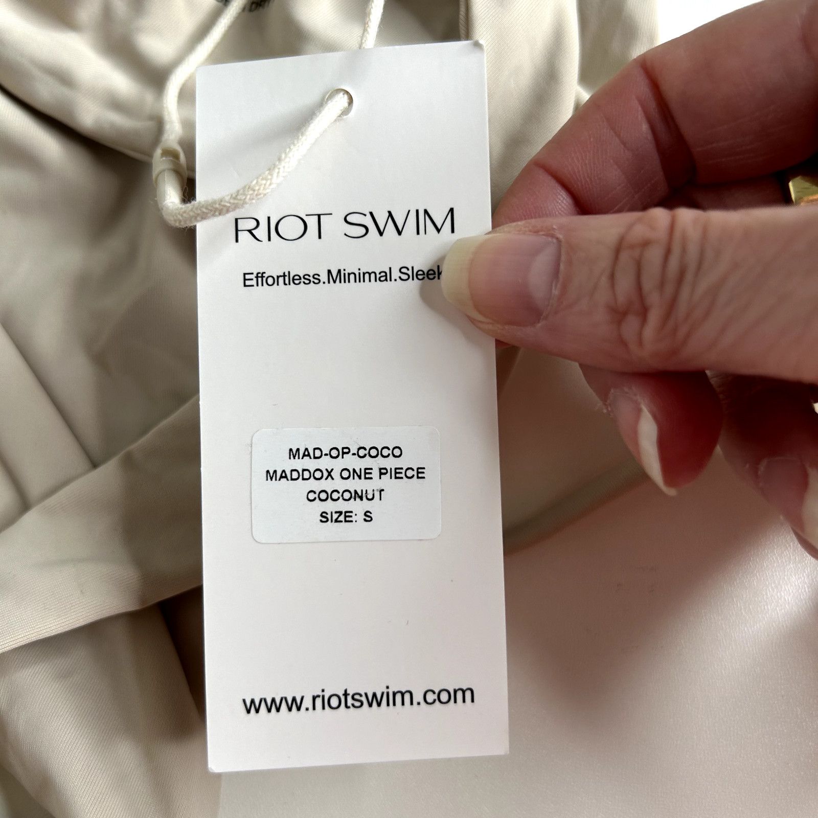 Other NWT Riot Swim Coconut Maddox 1-Shoulder Tie High Leg Suit SM Size S / US 4 / IT 40 - 7 Thumbnail