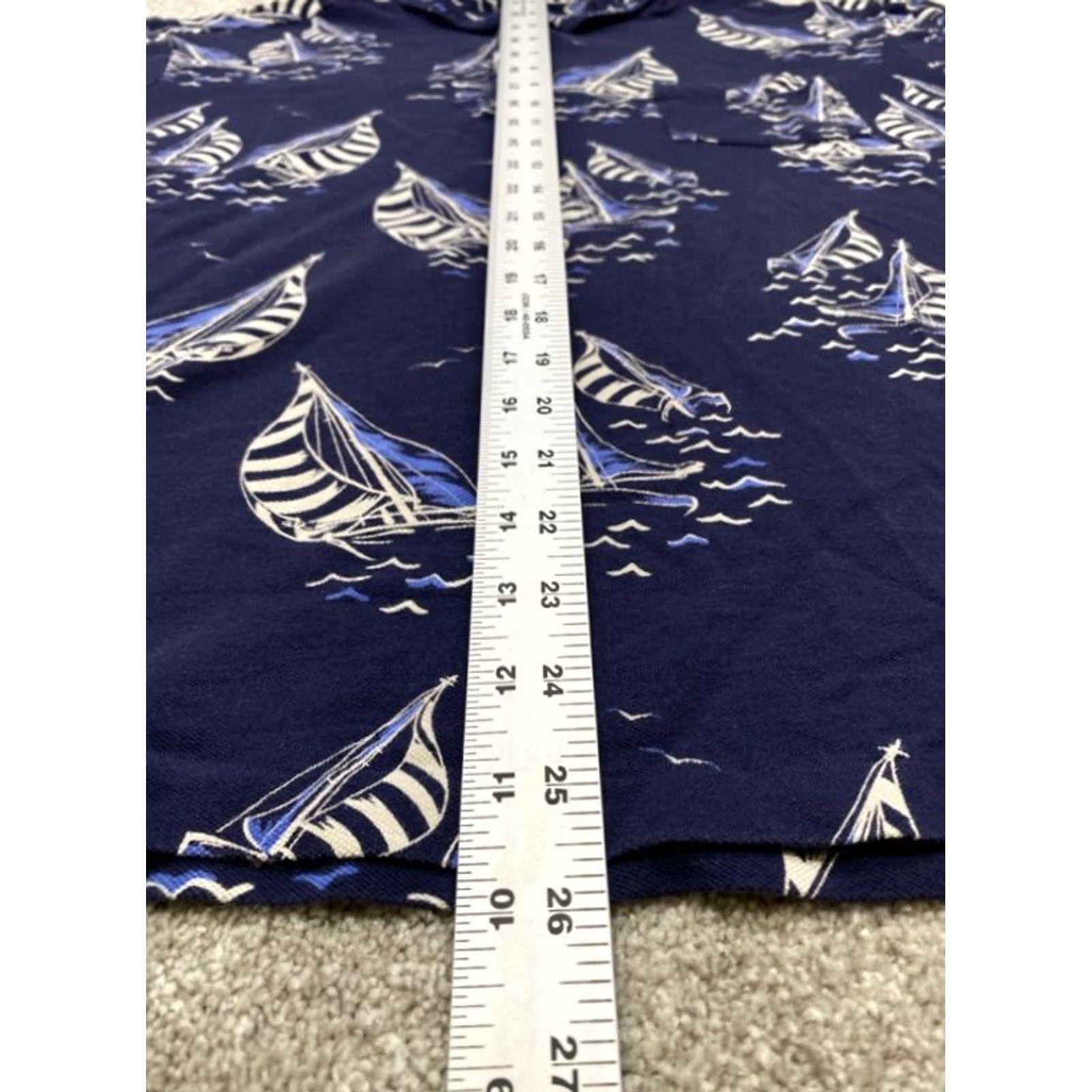 Polo Ralph Lauren Polo Ralph Lauren Polo Shirt XL Men Blue Sailboats Cotton Short Sleeve Size US XL / EU 56 / 4 - 4 Thumbnail