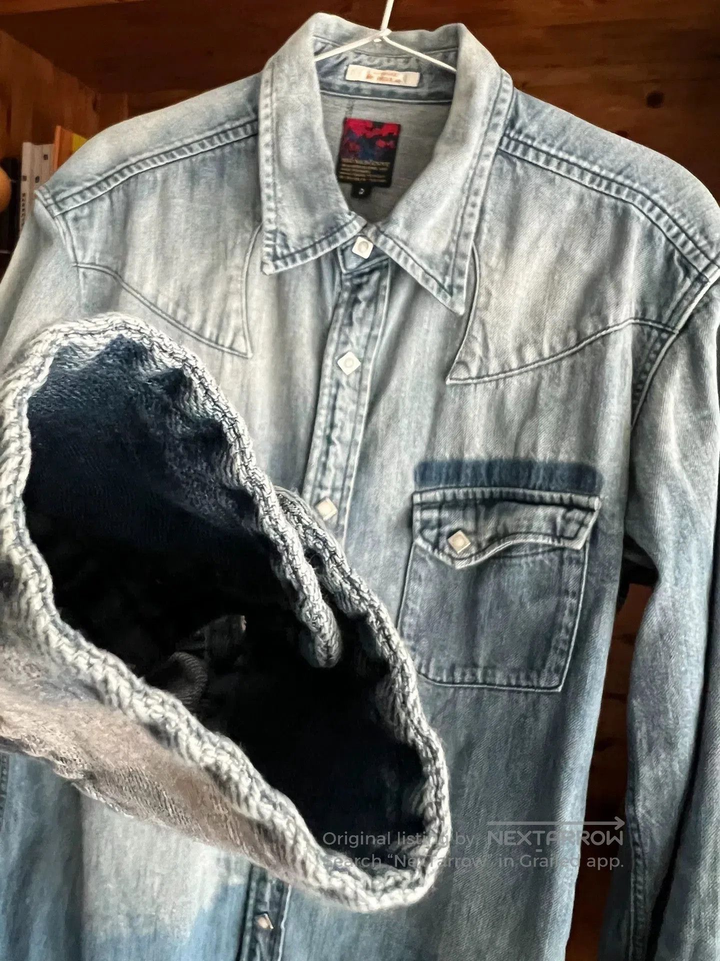 BRU NA BOINNE BRU NA BOINNE Washed Vintage Western Denim Shirt. Size US L / EU 52-54 / 3 - 5 Thumbnail