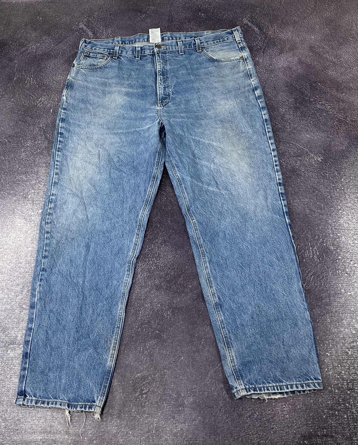 Carhartt Vintage 90s Carhartt Faded Blue Y2K Work Baggy Jeans Size US 44 / EU 60 - 9 Thumbnail