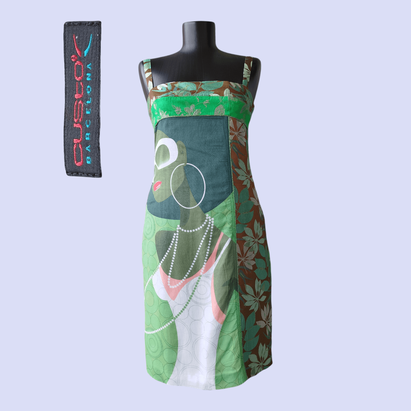 Dress Sleeveless Girl Floral Cotton Vintage Y2K Size 40/M