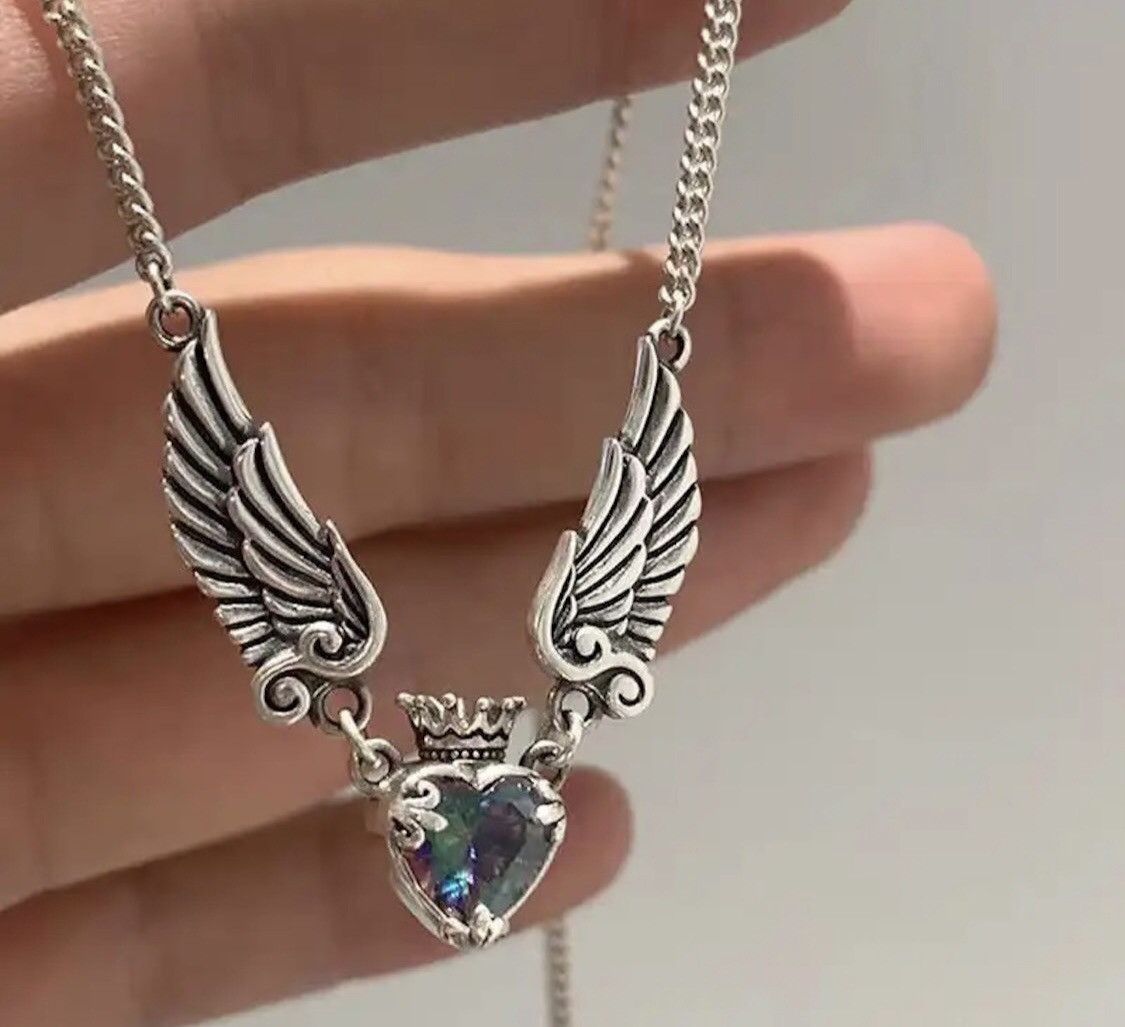 Jewelry Wing Love Stone Chain Necklace Size ONE SIZE - 2 Thumbnail