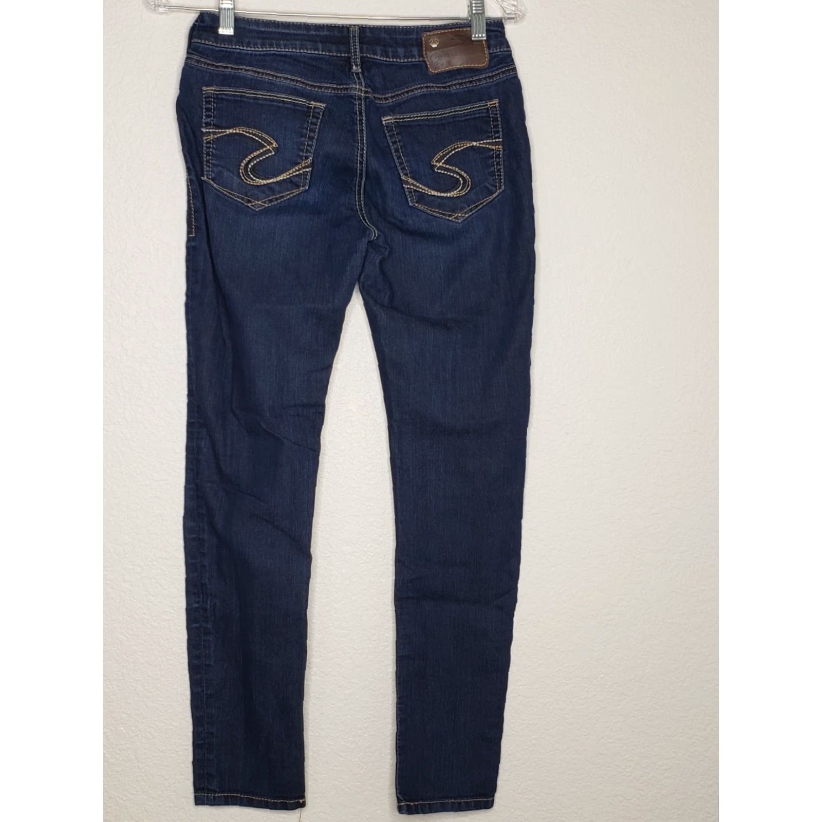 Silver Jeans Co. Silver Womens Jeans 28 Dark Wash Suki Jegging Low Rise Skinny Stretch Zip/Button Size 28" / US 6 / IT 42 - 2 Thumbnail