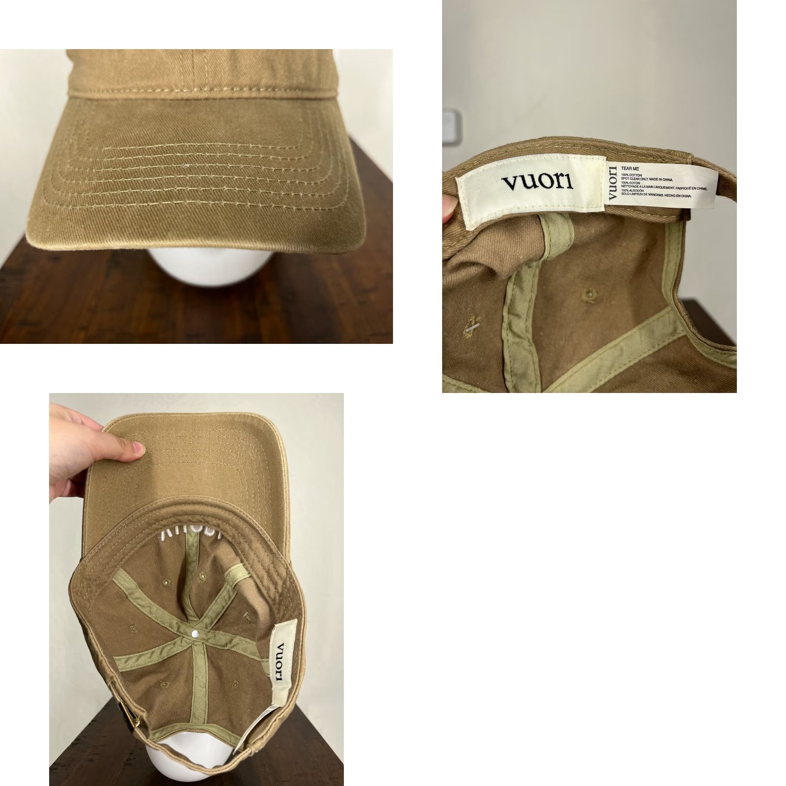 Vuori Vuori Hat Cap Strap Back Beige Camel Adult One Size Designer Adjustable B Size ONE SIZE - 8 Thumbnail