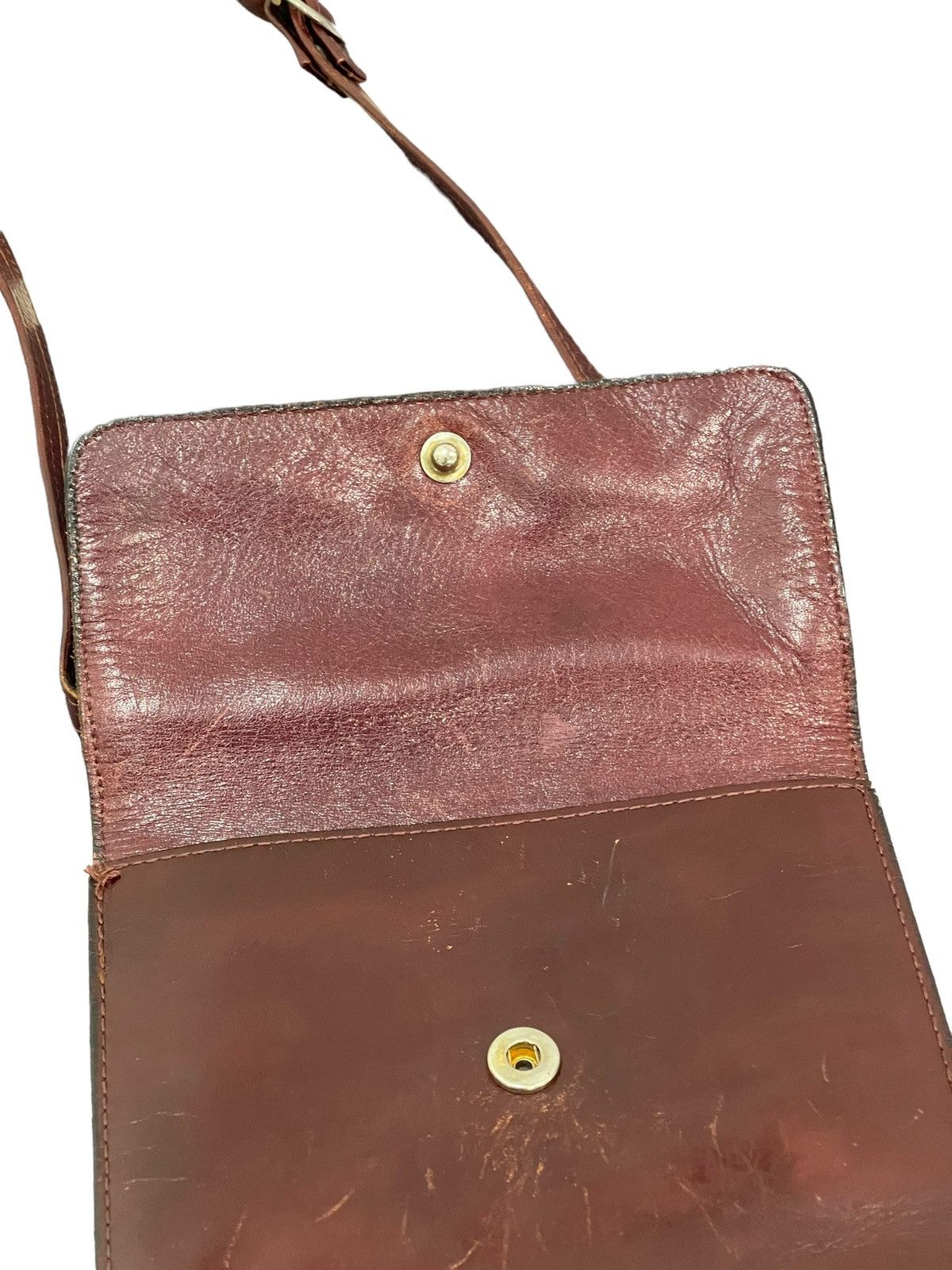 Genuine Leather Full Leather Patina Vtg Unknown Japan Bag Cross Body 1🟩 Size ONE SIZE - 19 Thumbnail