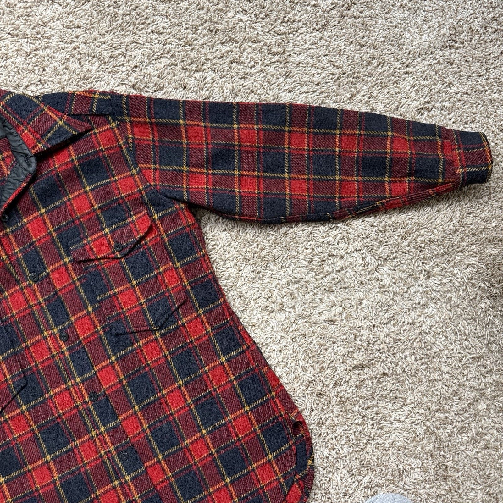 Pendleton × Vintage Vintage Pendleton Thick Wool Shacket Flannel Shirt Red Plaid Size US M / EU 48-50 / 2 - 6 Thumbnail