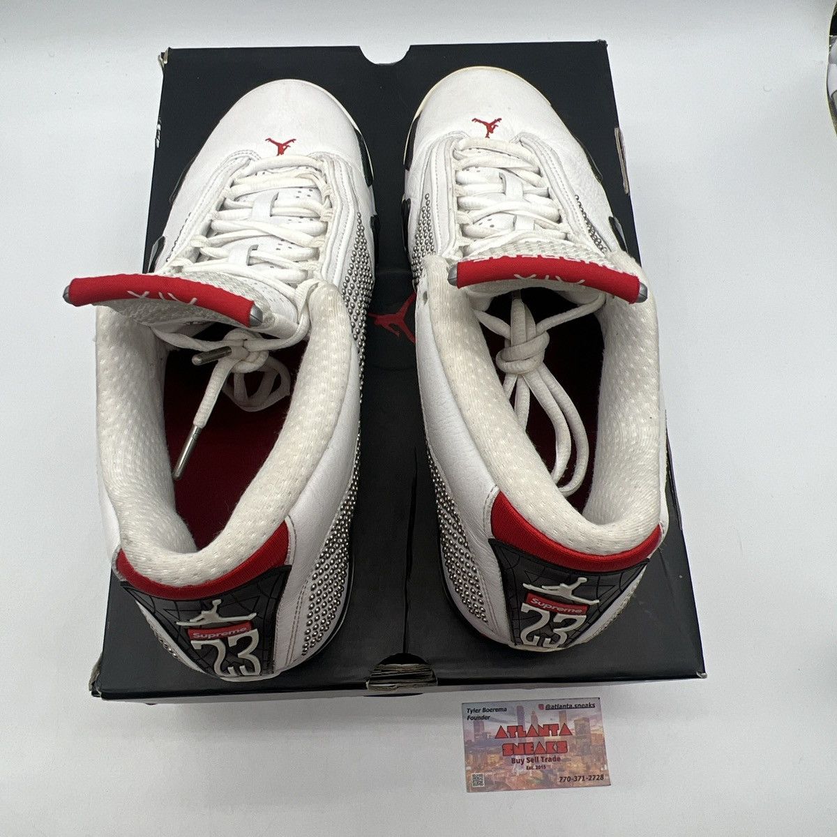 Jordan Brand Supreme x air Jordan 14 white Size US 12 / EU 45 - 7 Thumbnail