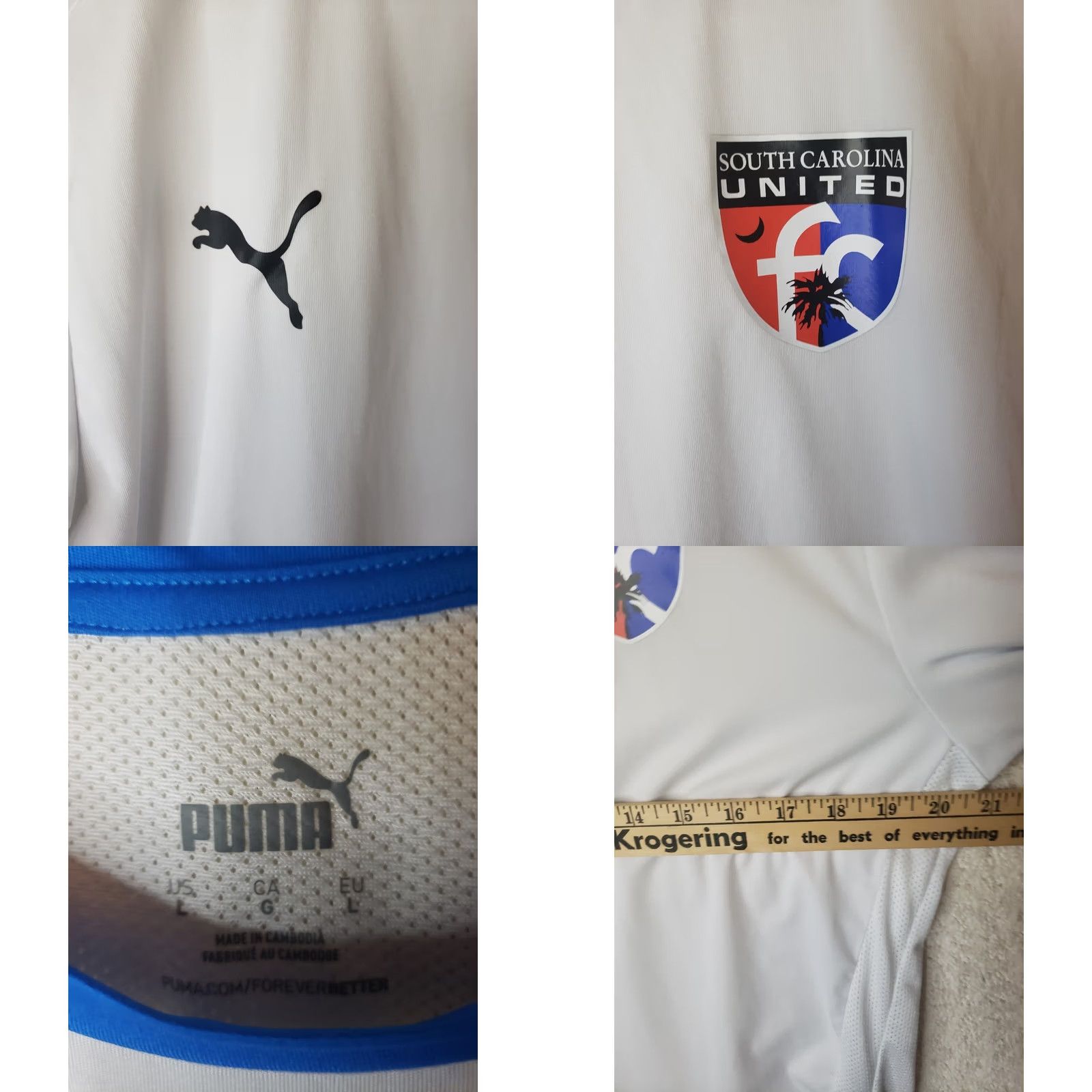 Puma South Carolina United Womens Large White Blue PUMA Drycell Heat Shirt Size L / US 10 / IT 46 - 8 Thumbnail