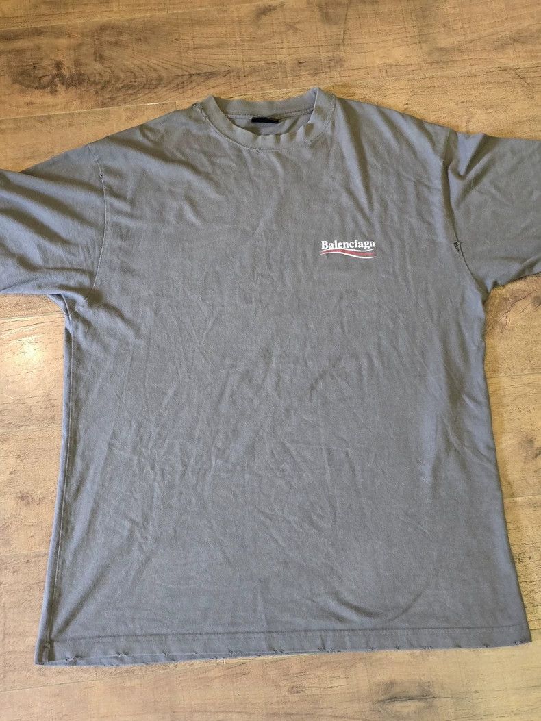 Balenciaga Balenciaga Smoky Grey Cola Wave Short Sleeve T-shirt Size US M / EU 48-50 / 2 - 1 Thumbnail