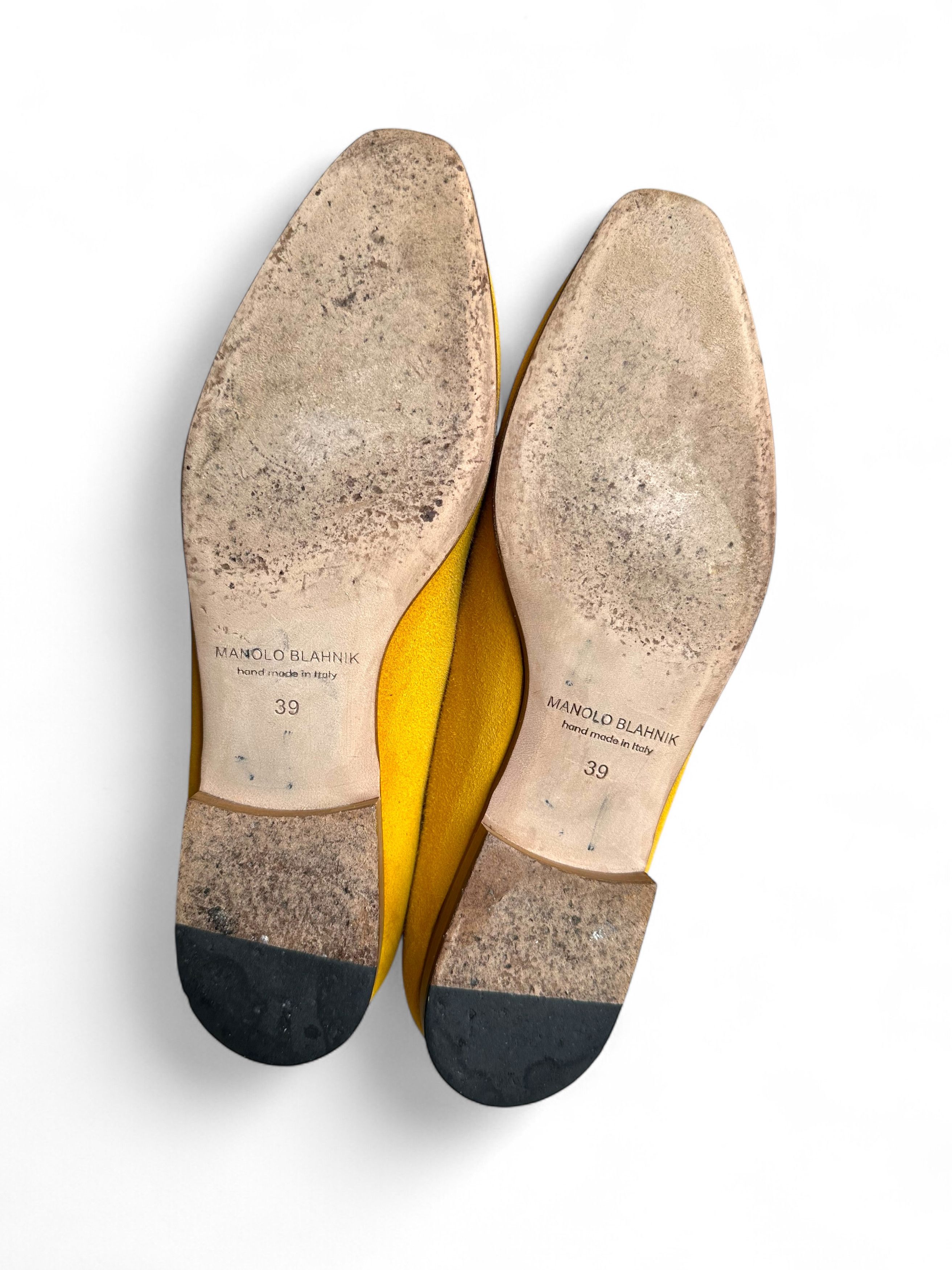 Manolo Blahnik Manolo Blahnik Women's Pitaka Suede Flat Loafers Yellow (39) Size US 9 / IT 39 - 8 Thumbnail