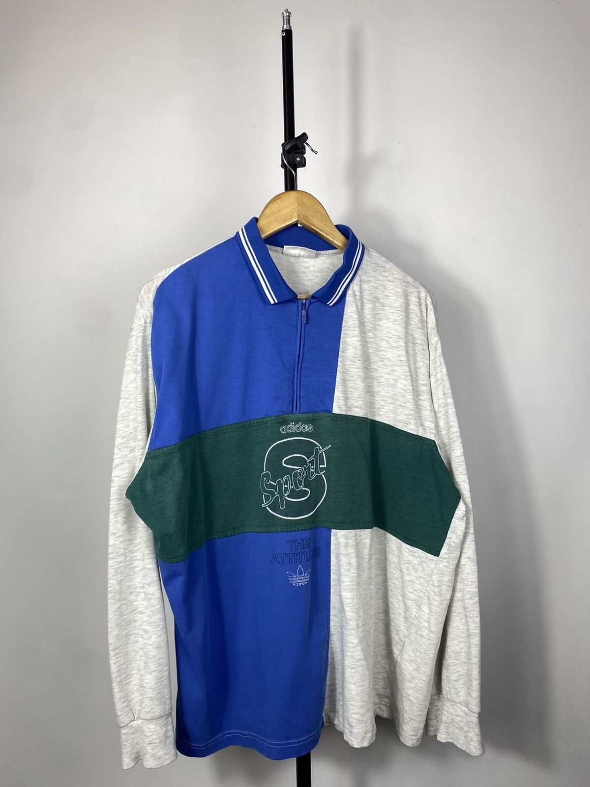 Adidas × Vintage 💥Vintage Adidas Big Logo Longsleeve Rugby Polo Shirt 90s y2k Size US L / EU 52-54 / 3 - 1 Thumbnail
