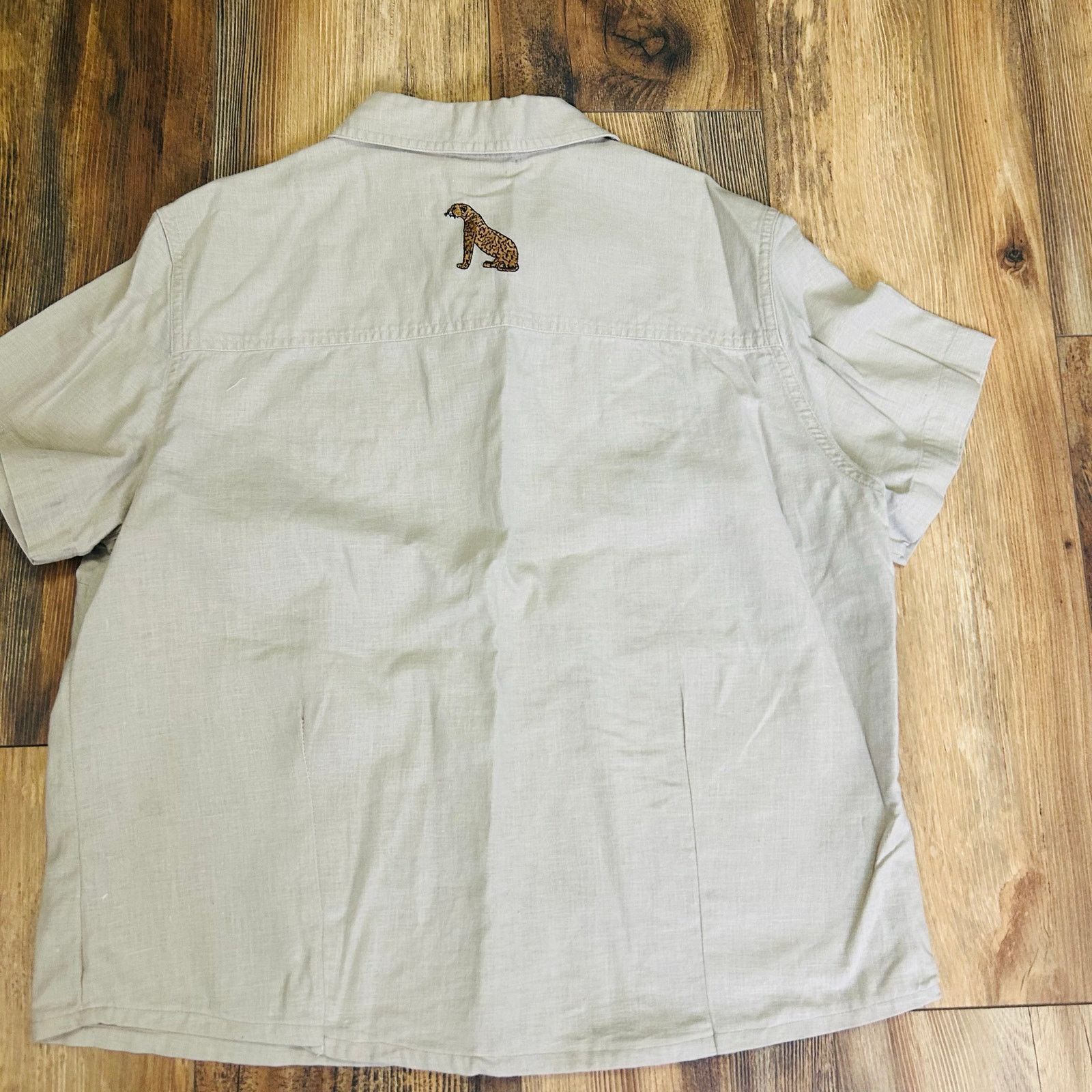Cabin Creek × Vintage Vintage Safari Shirt Button Up Linen Animal Print Rhinestone Size L / US 10 / IT 46 - 8 Thumbnail