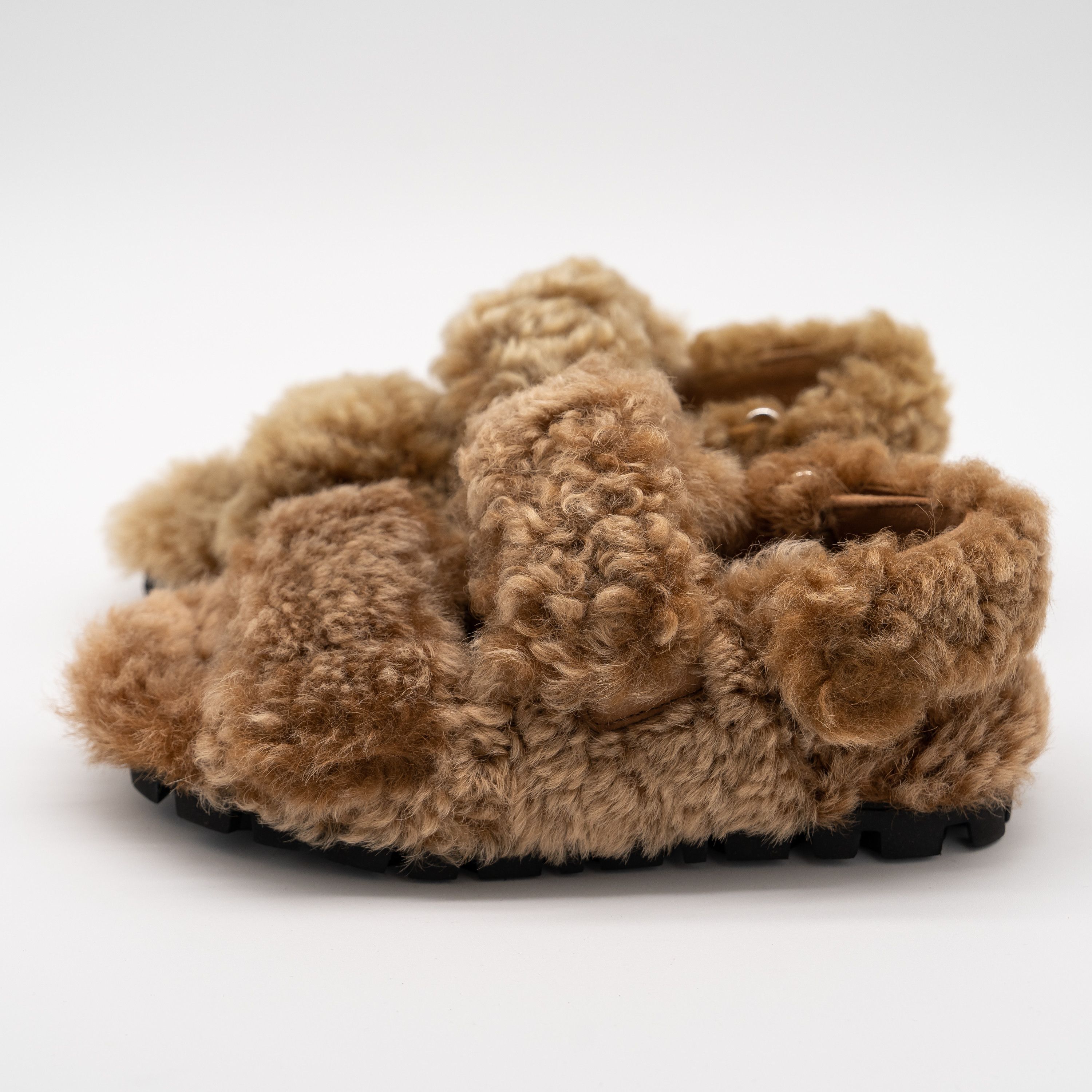 Miu Miu 37eu 7 US Miu Miu Camel Brown Shearling Sandals Size US 7 / IT 37 - 4 Thumbnail