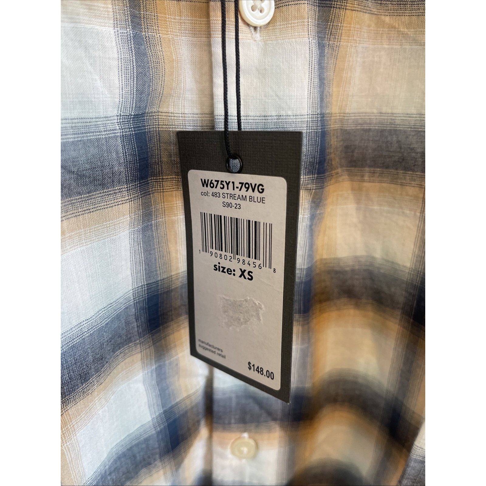 John Varvatos NWT: John Varvatos Ross Slim Fit Plaid Button-up Shirt Size US XS / EU 42 / 0 - 7 Thumbnail