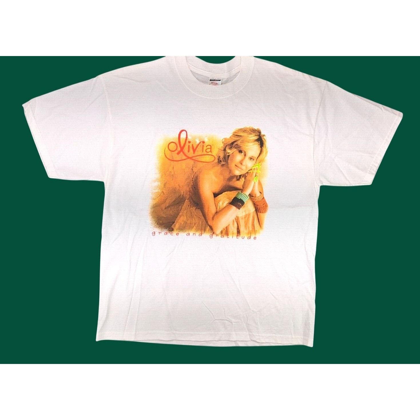 Jerzees Vintage Olivia Newton-John Grace Gratitude Tour T Shirt Size US L / EU 52-54 / 3 - 1 Thumbnail