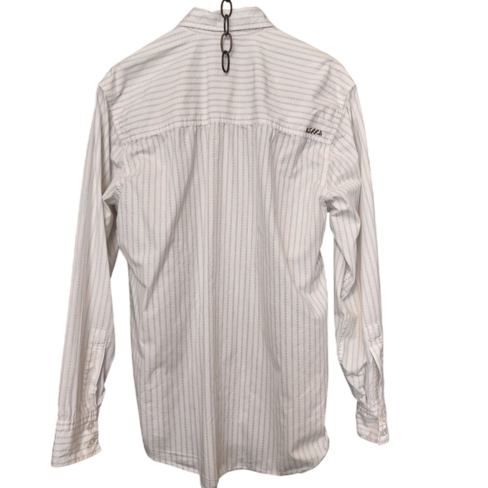 Kirra Kirra Men’s Cotton White Geometric Striped Button Up Shirt Size US L / EU 52-54 / 3 - 2 Thumbnail